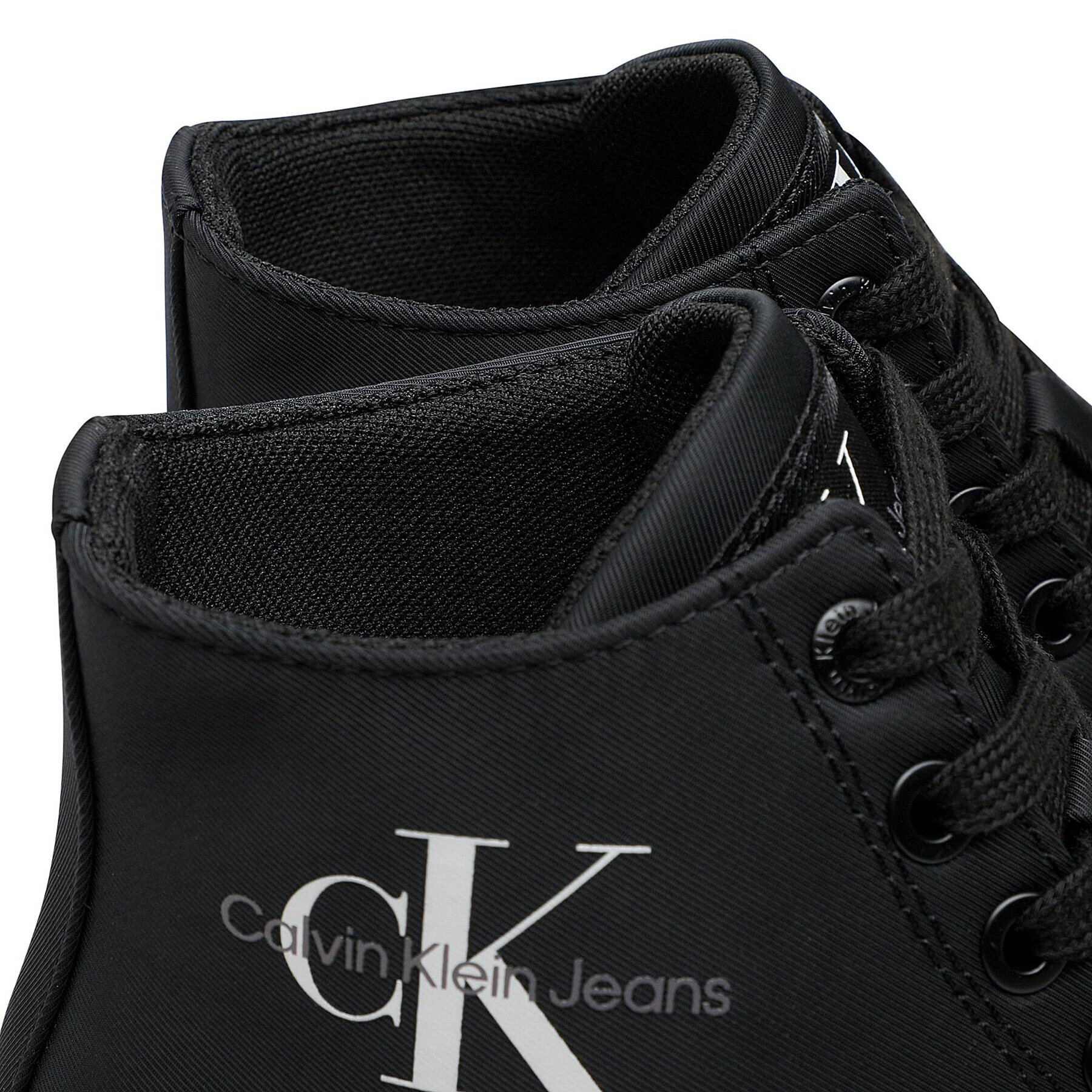 Calvin Klein Jeans Sneakersy Ess Vulcanized Laceup Mid Ny YW0YW00757 Černá - Pepit.cz