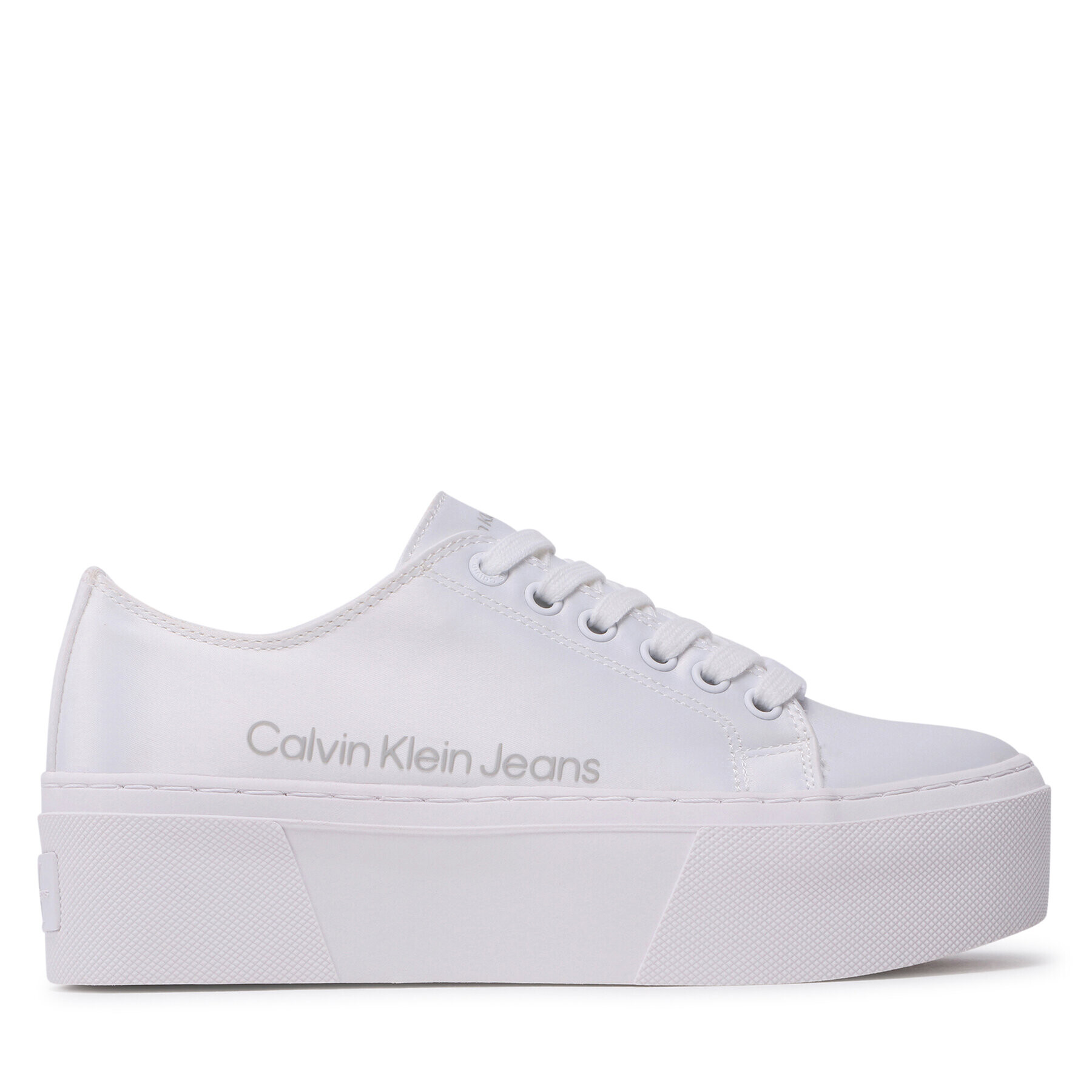 Calvin Klein Jeans Sneakersy Flatform + Cupsole Satin YW0YW00917 Bílá - Pepit.cz