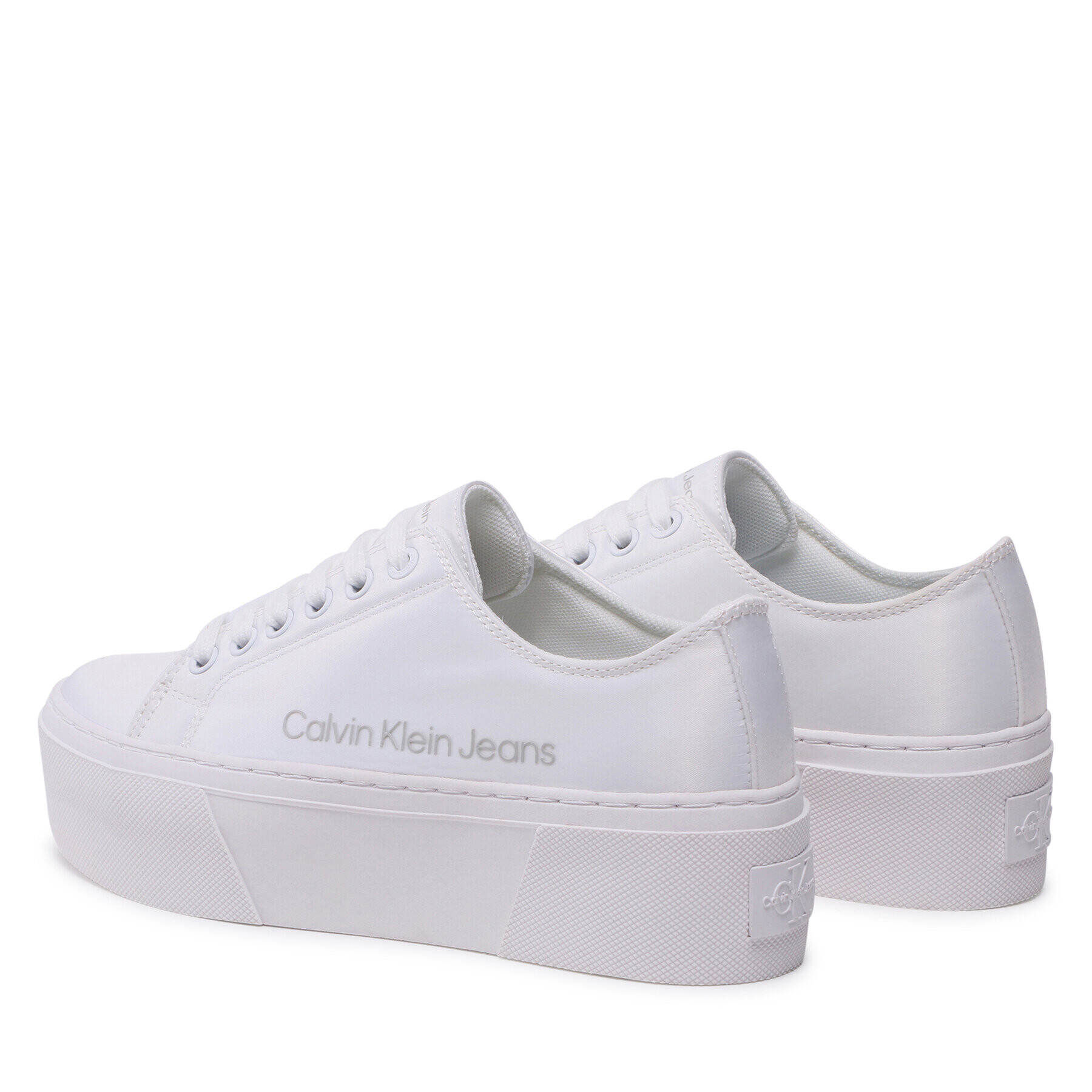 Calvin Klein Jeans Sneakersy Flatform + Cupsole Satin YW0YW00917 Bílá - Pepit.cz