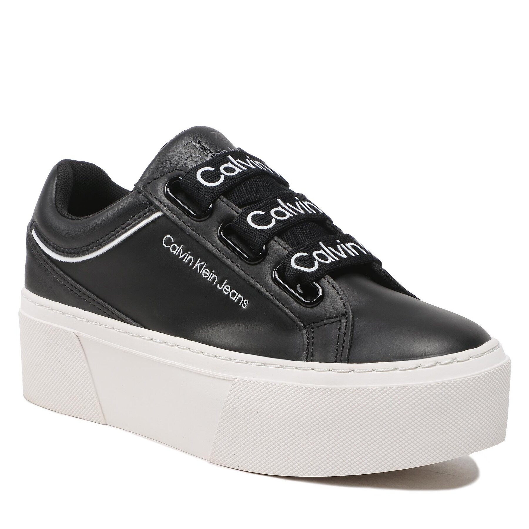 Calvin Klein Jeans Sneakersy Flatform+ Low Branded Laces YW0YW00868 Černá - Pepit.cz