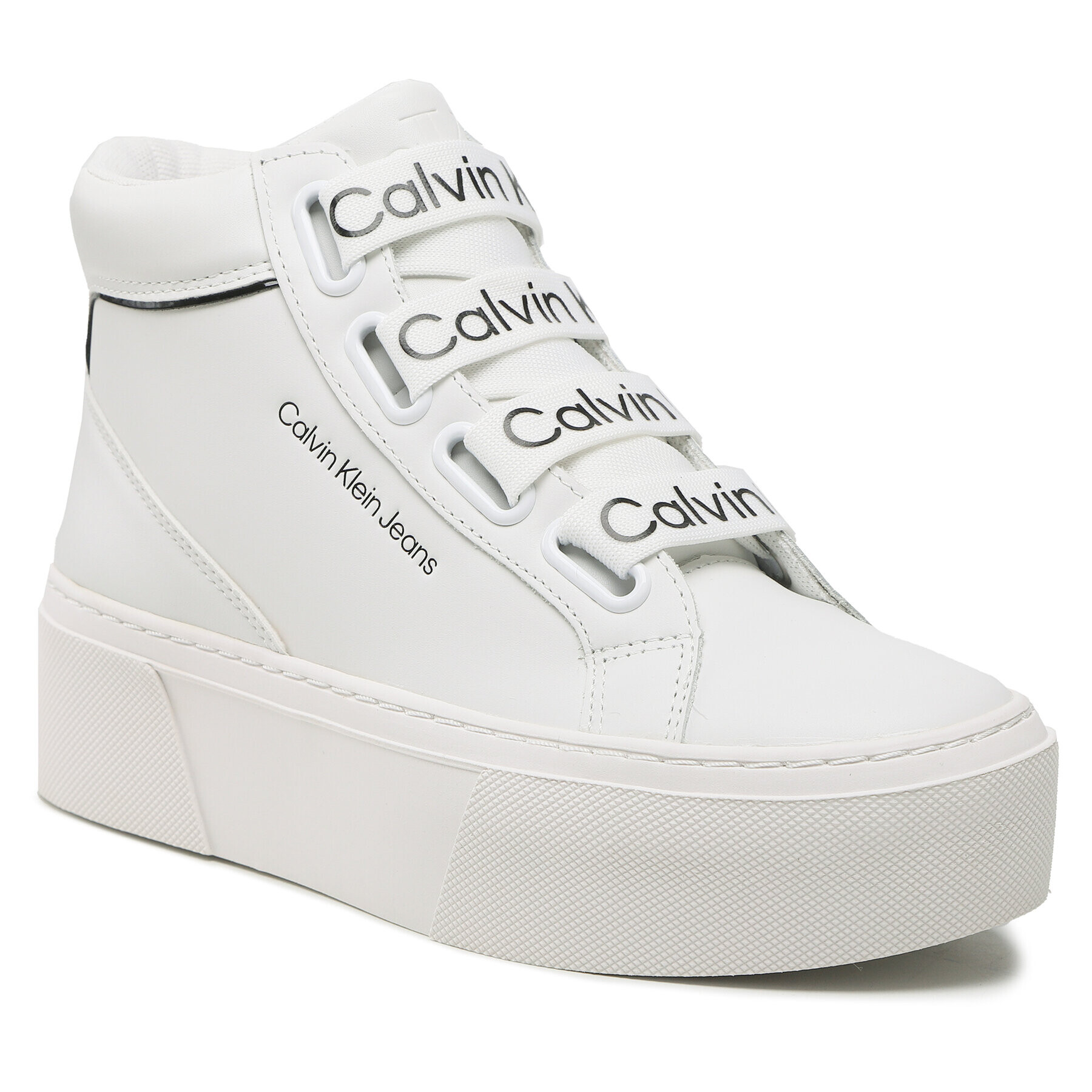 Calvin Klein Jeans Sneakersy Flatform Mid Branded Laces YW0YW00869 Bílá - Pepit.cz