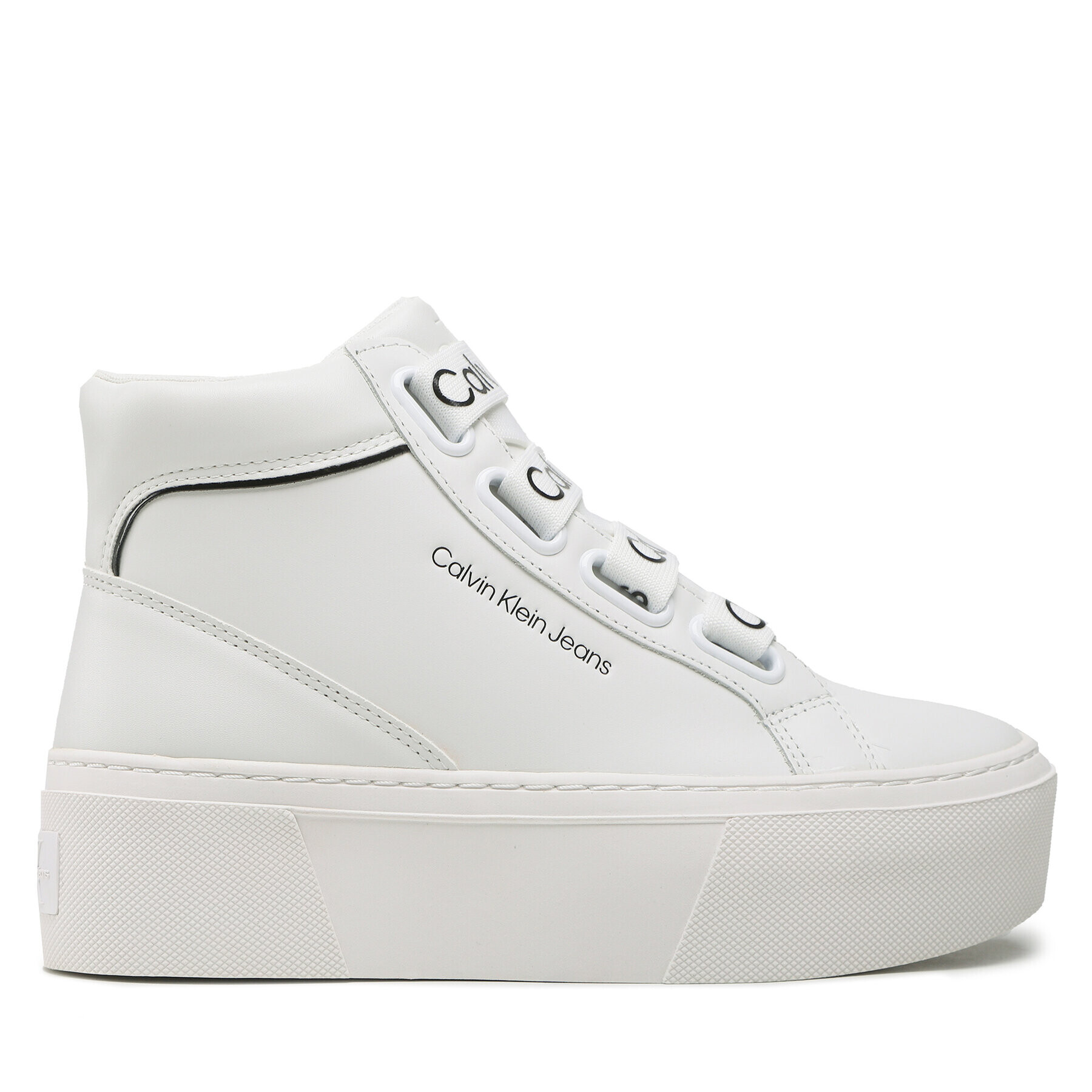 Calvin Klein Jeans Sneakersy Flatform Mid Branded Laces YW0YW00869 Bílá - Pepit.cz