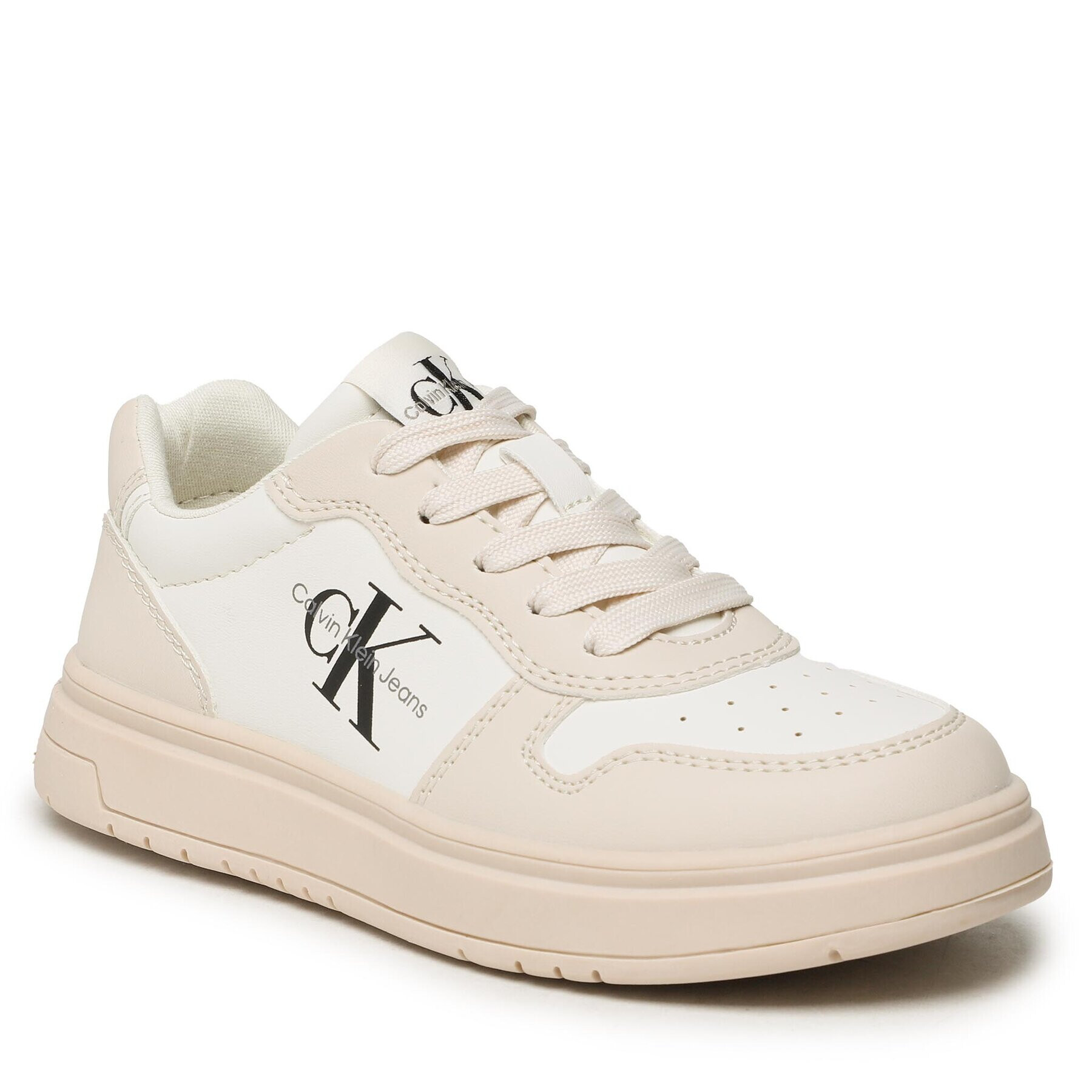 Calvin Klein Jeans Sneakersy Low Cut Lace-Up Sneaker V3X9-80552-1355 M Écru - Pepit.cz