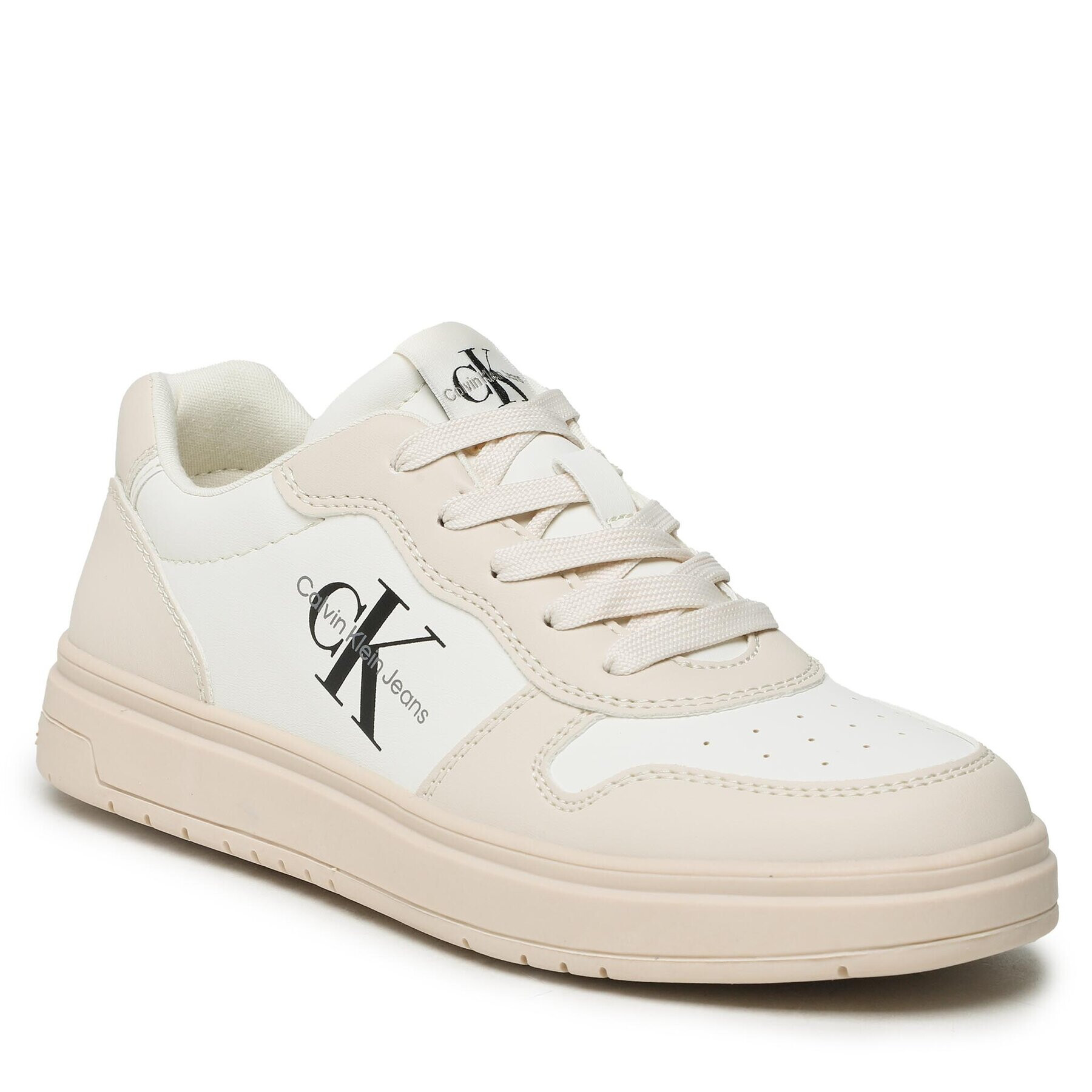 Calvin Klein Jeans Sneakersy Low Cut Lace-Up Sneaker V3X9-80552-1355 S Écru - Pepit.cz