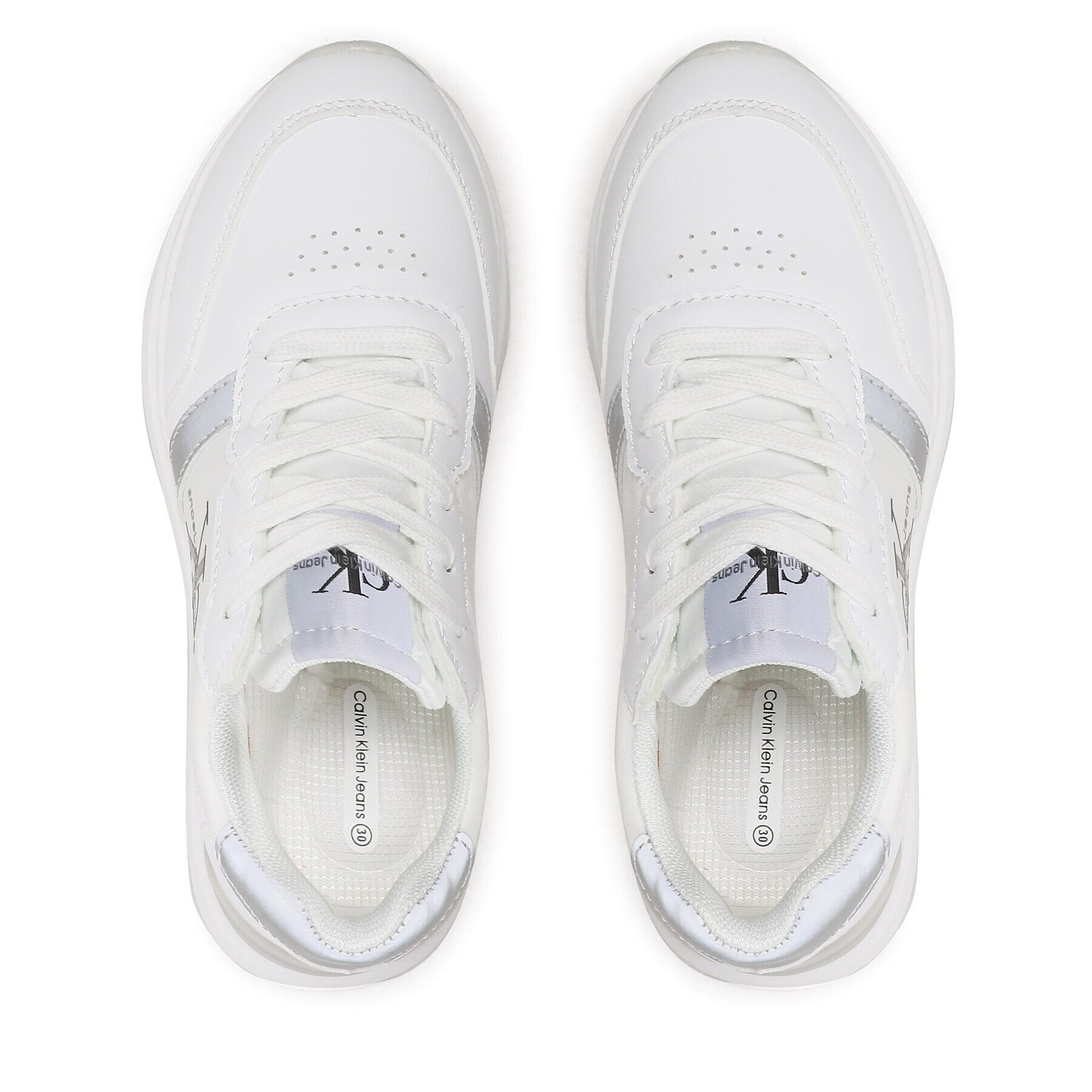 Calvin Klein Jeans Sneakersy Low Cut Lace-Up Sneaker V3X9-80580-1594 M Bílá - Pepit.cz