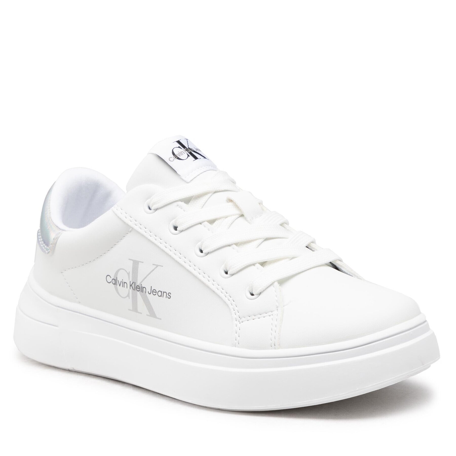 Calvin Klein Jeans Sneakersy Low Cut-Up Sneaker V3X9-80345-1355 S Bílá - Pepit.cz