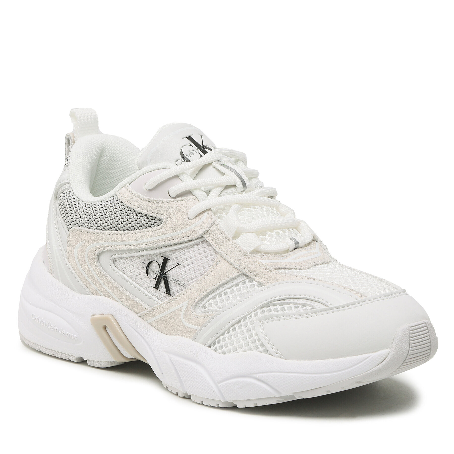 Calvin Klein Jeans Sneakersy Retro Tennis Su-Mesh W YW0YW00891 Bílá - Pepit.cz