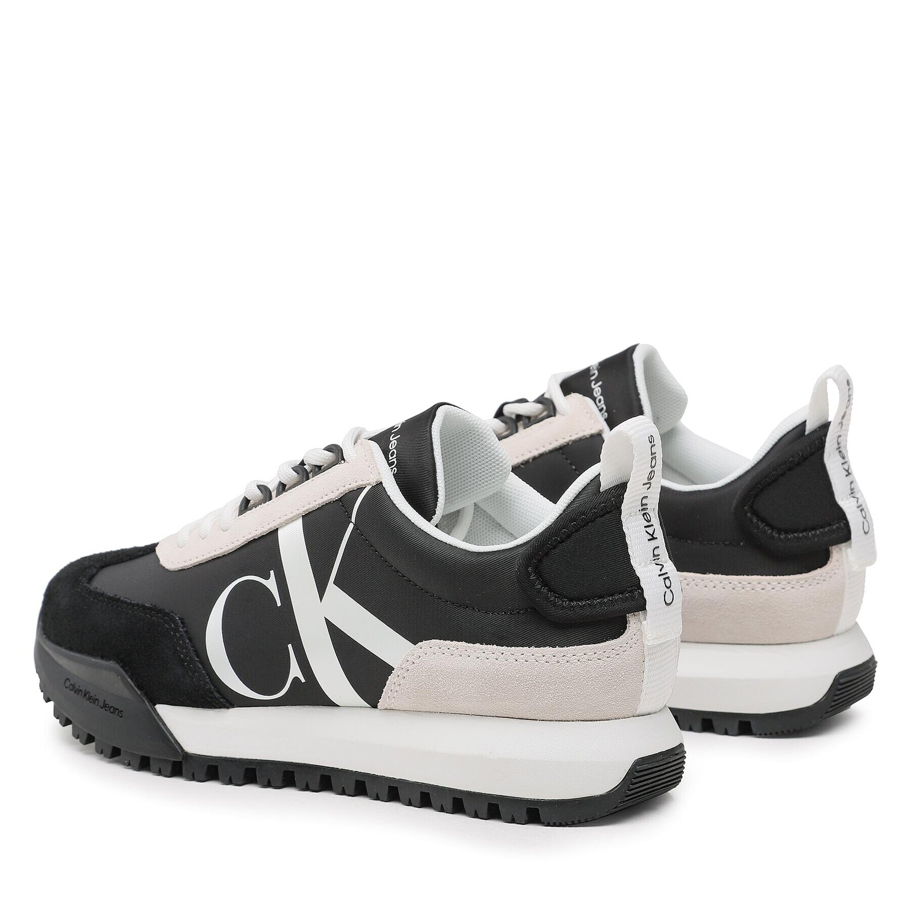 Calvin Klein Jeans Sneakersy Toothy Runner Laceup Mix Pearl YW0YW01100 Černá - Pepit.cz