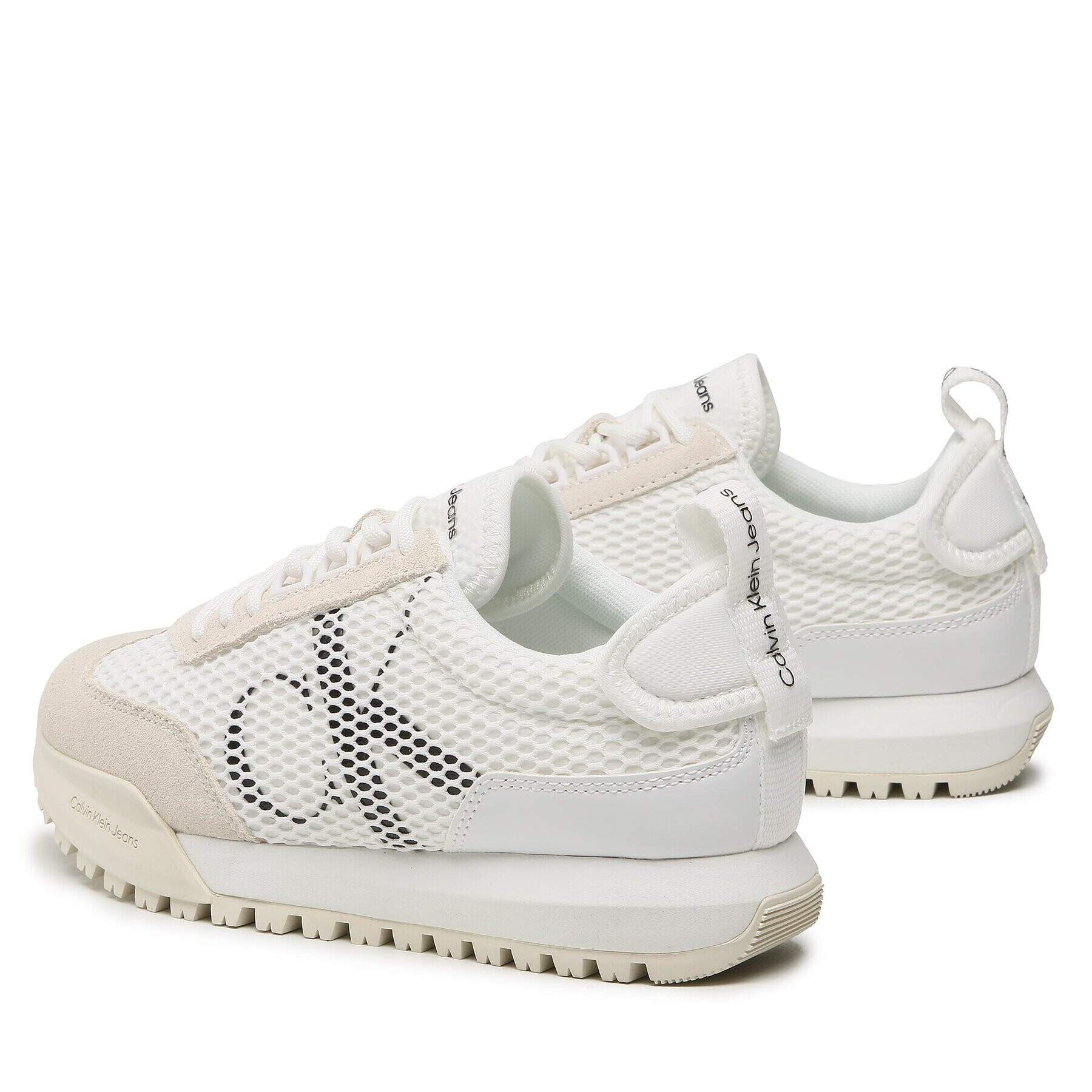 Calvin Klein Jeans Sneakersy Toothy Runner Oversized Mesh Wn YW0YW00933 Bílá - Pepit.cz