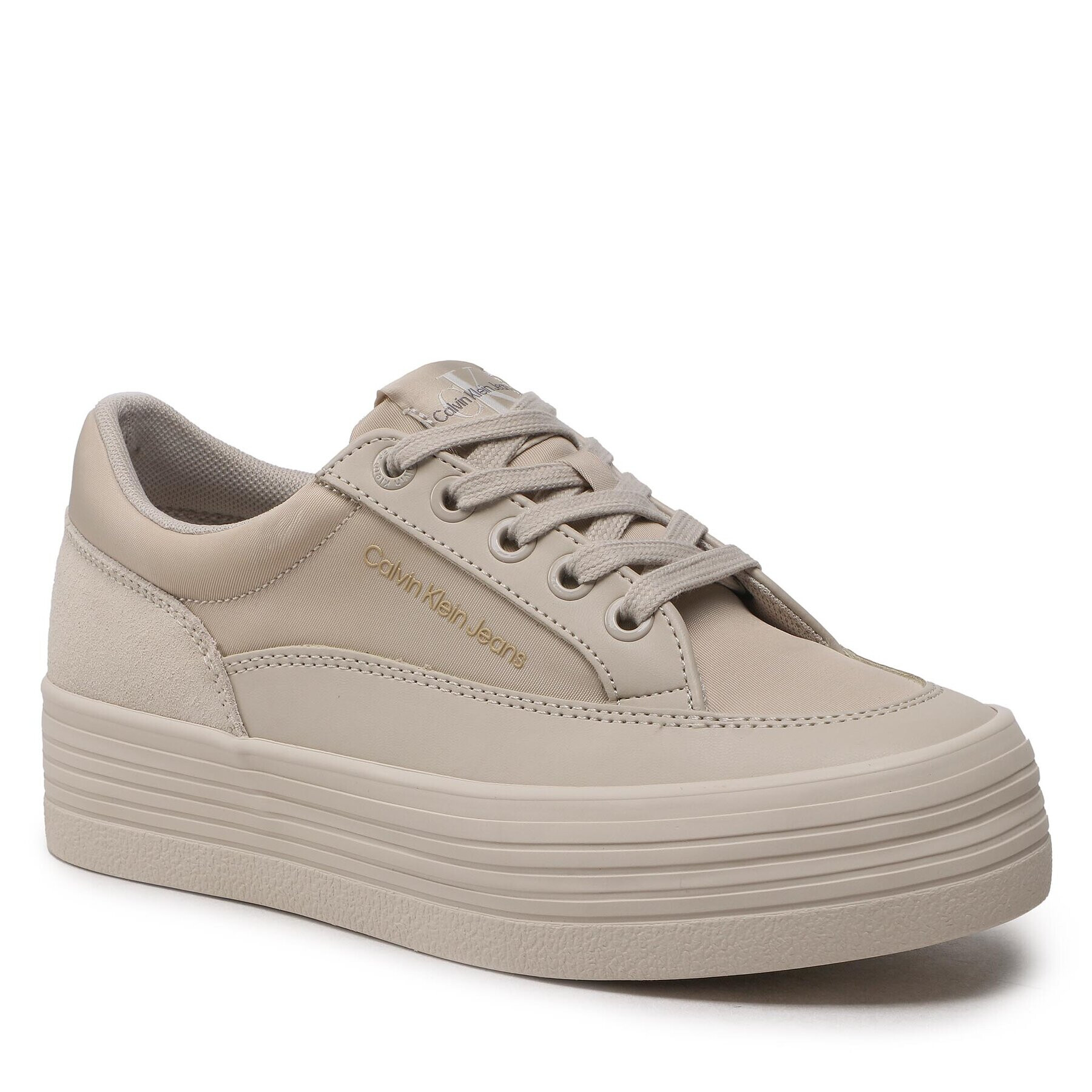 Calvin Klein Jeans Sneakersy Vulc Flatf Low Cut Mix Material YW0YW00864 Béžová - Pepit.cz