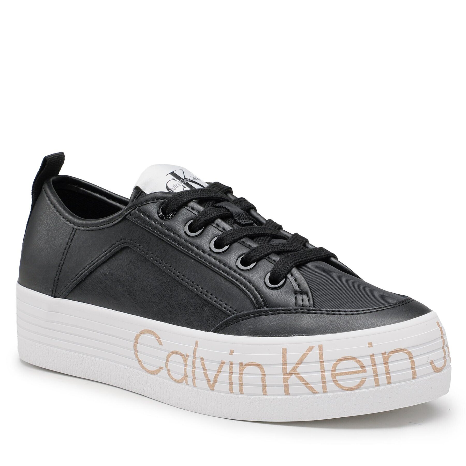 Calvin Klein Jeans Sneakersy Vulc Flatf Low Wrap Around Logo YW0YW01025 Černá - Pepit.cz