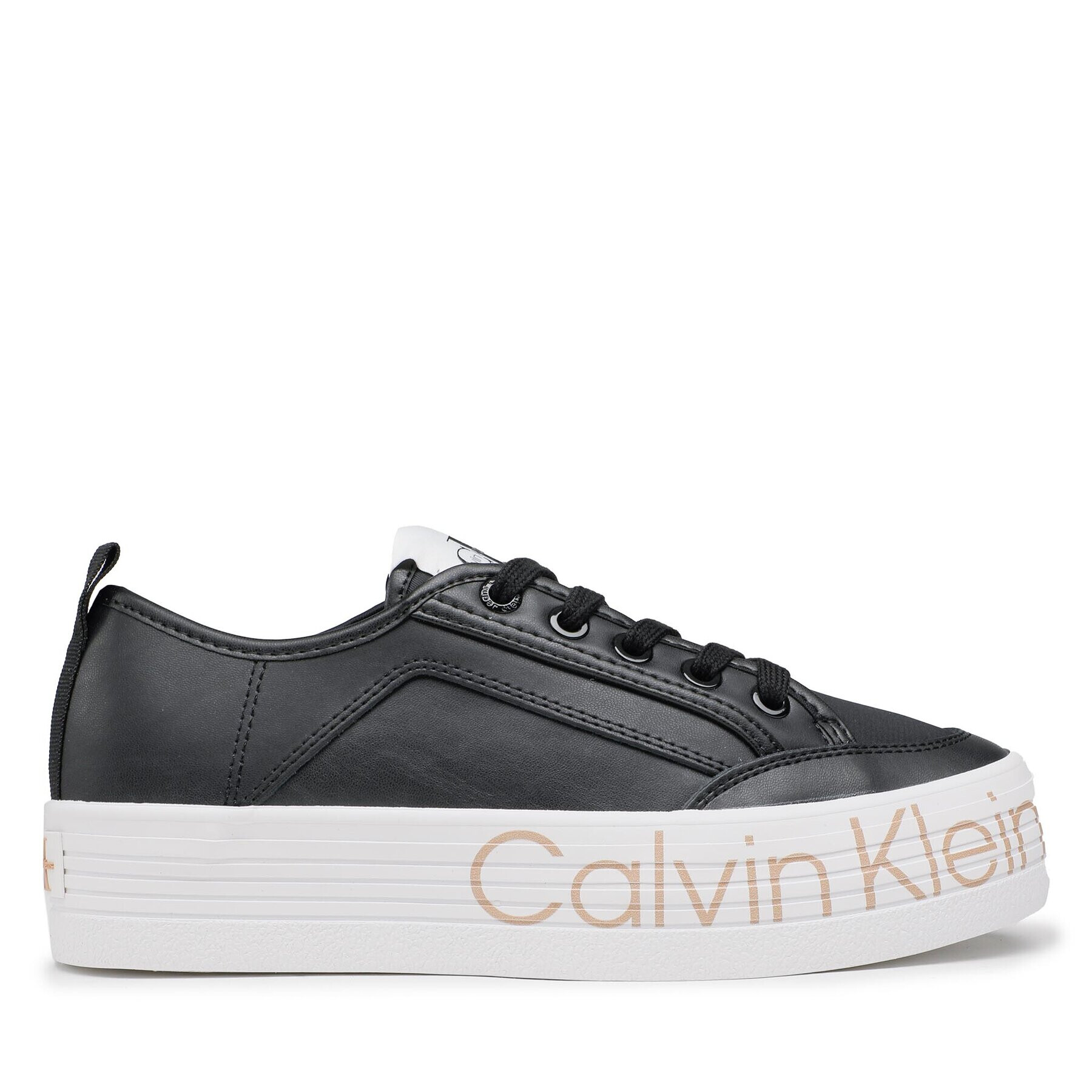 Calvin Klein Jeans Sneakersy Vulc Flatf Low Wrap Around Logo YW0YW01025 Černá - Pepit.cz