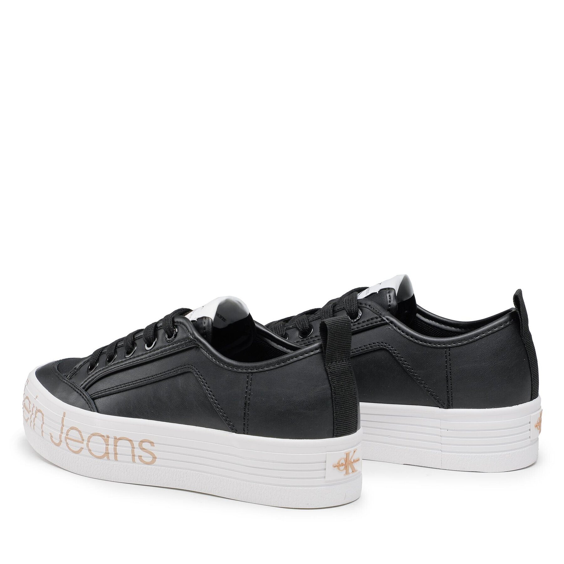 Calvin Klein Jeans Sneakersy Vulc Flatf Low Wrap Around Logo YW0YW01025 Černá - Pepit.cz