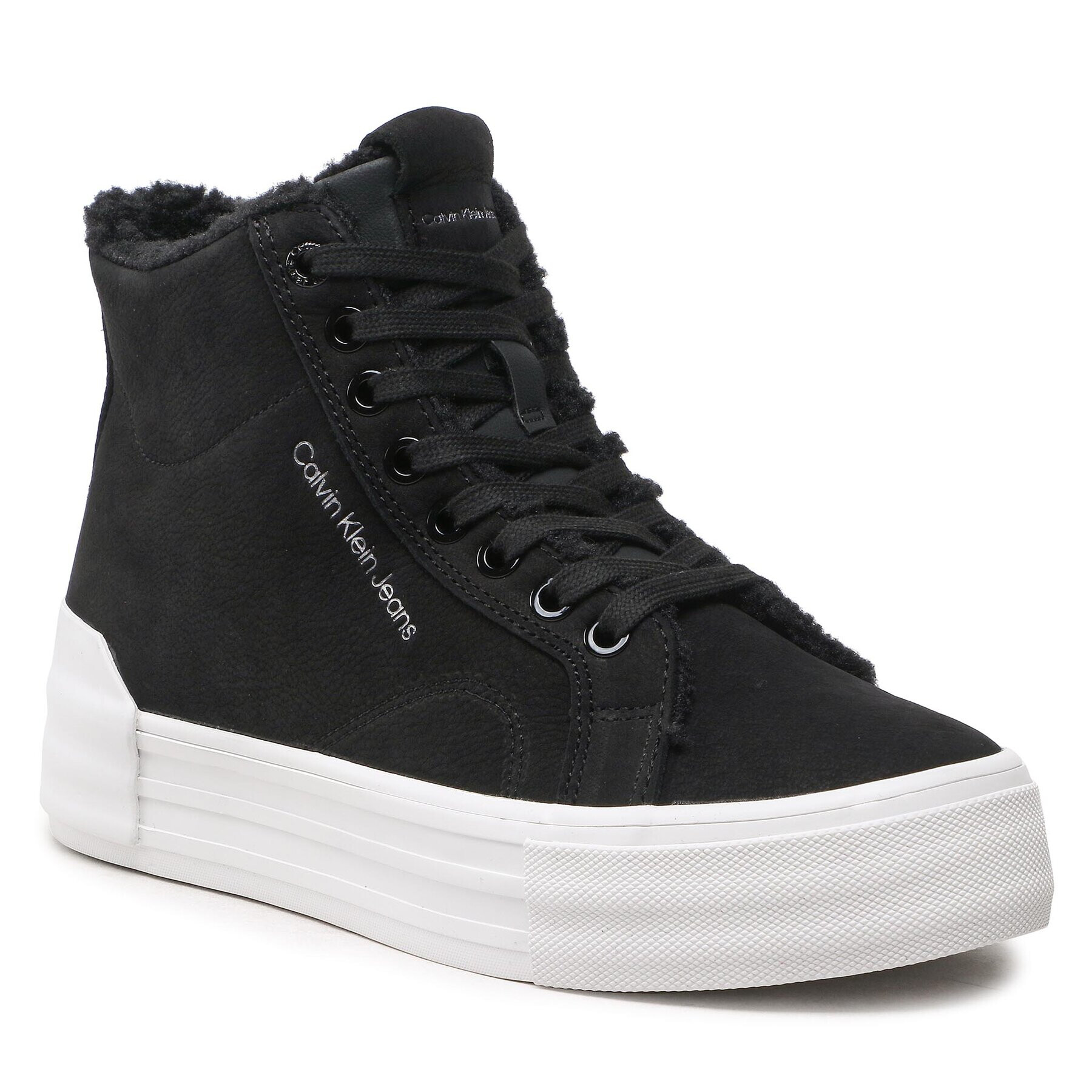 Calvin Klein Jeans Sneakersy Vulc Flatform Bold Mid Nu-W YW0YW00761 Černá - Pepit.cz