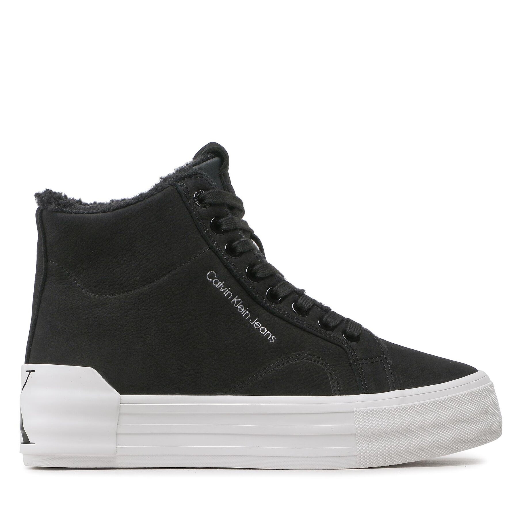 Calvin Klein Jeans Sneakersy Vulc Flatform Bold Mid Nu-W YW0YW00761 Černá - Pepit.cz