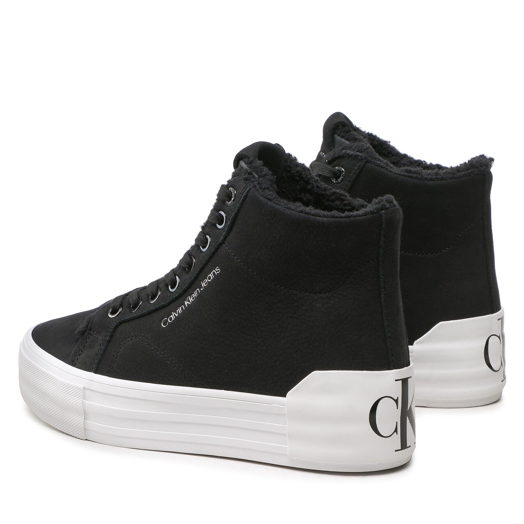 Calvin Klein Jeans Sneakersy Vulc Flatform Bold Mid Nu-W YW0YW00761 Černá - Pepit.cz