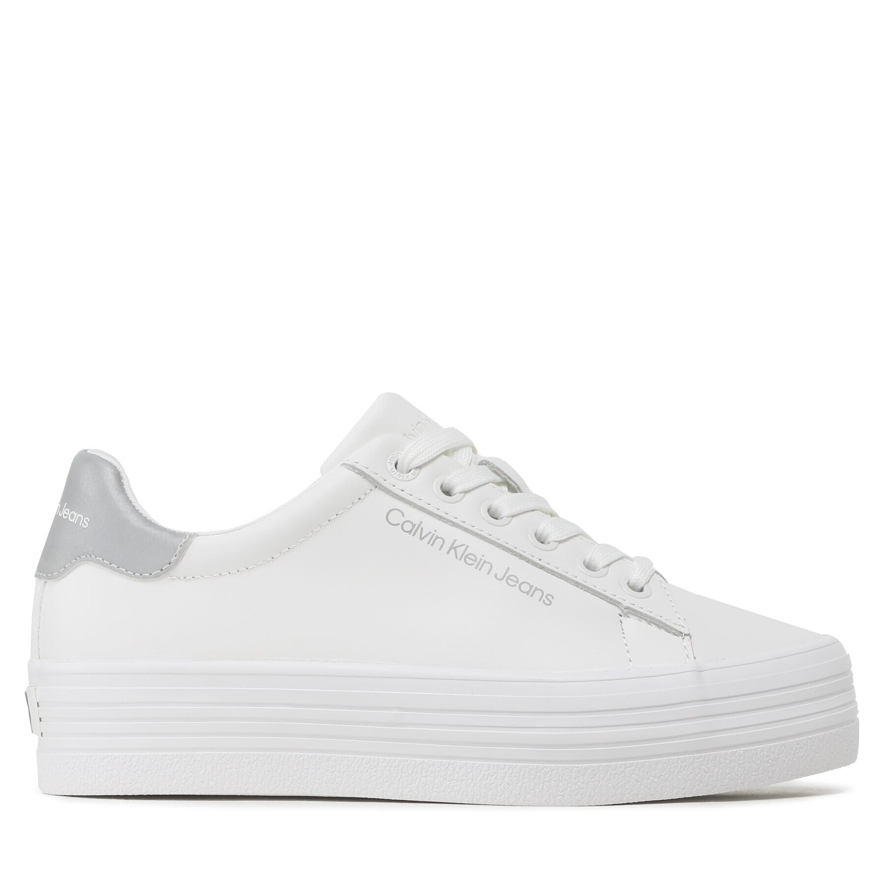 Calvin Klein Jeans Sneakersy Vulc Flatform Laceup Ny Refl Wn YW0YW01220 Bílá - Pepit.cz