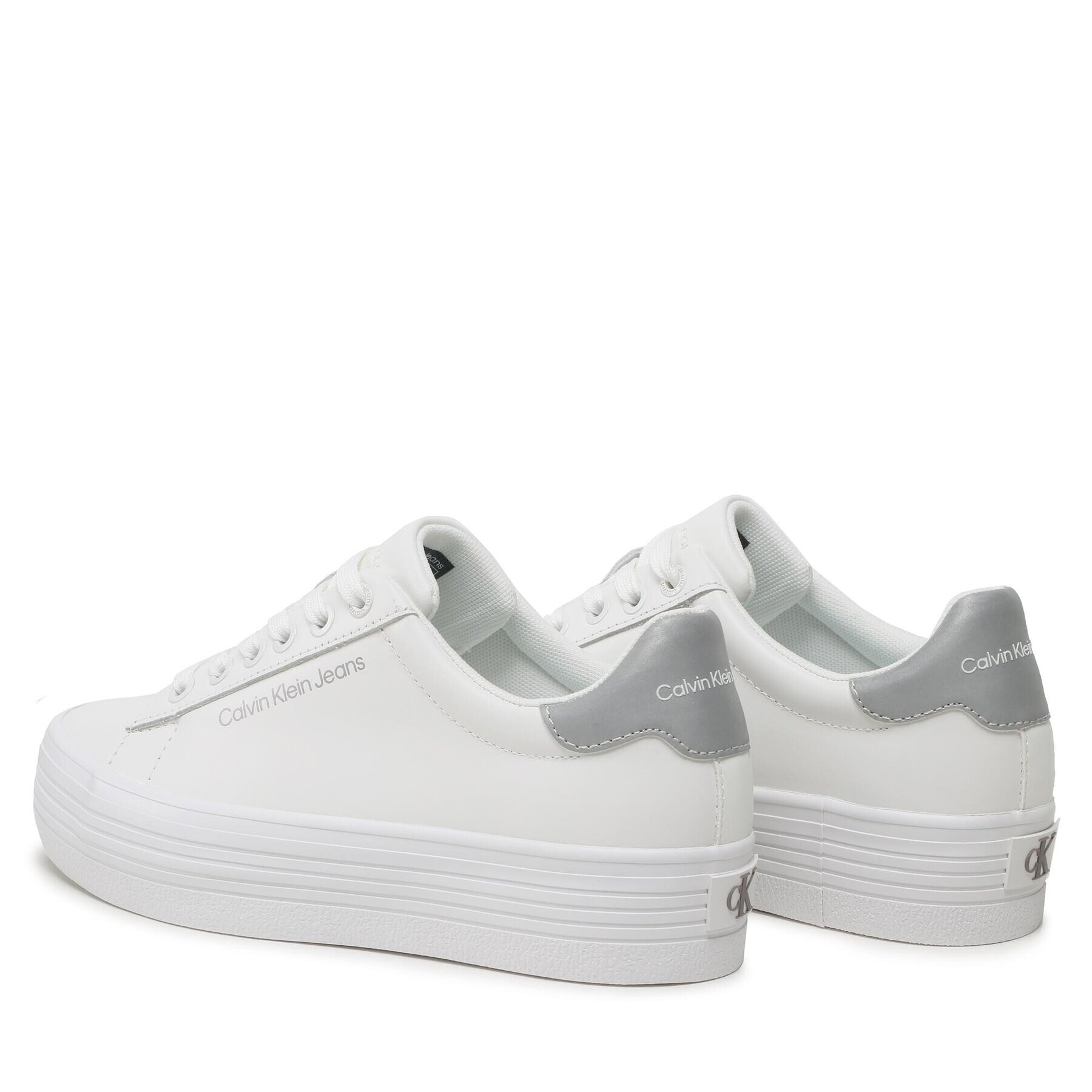 Calvin Klein Jeans Sneakersy Vulc Flatform Laceup Ny Refl Wn YW0YW01220 Bílá - Pepit.cz