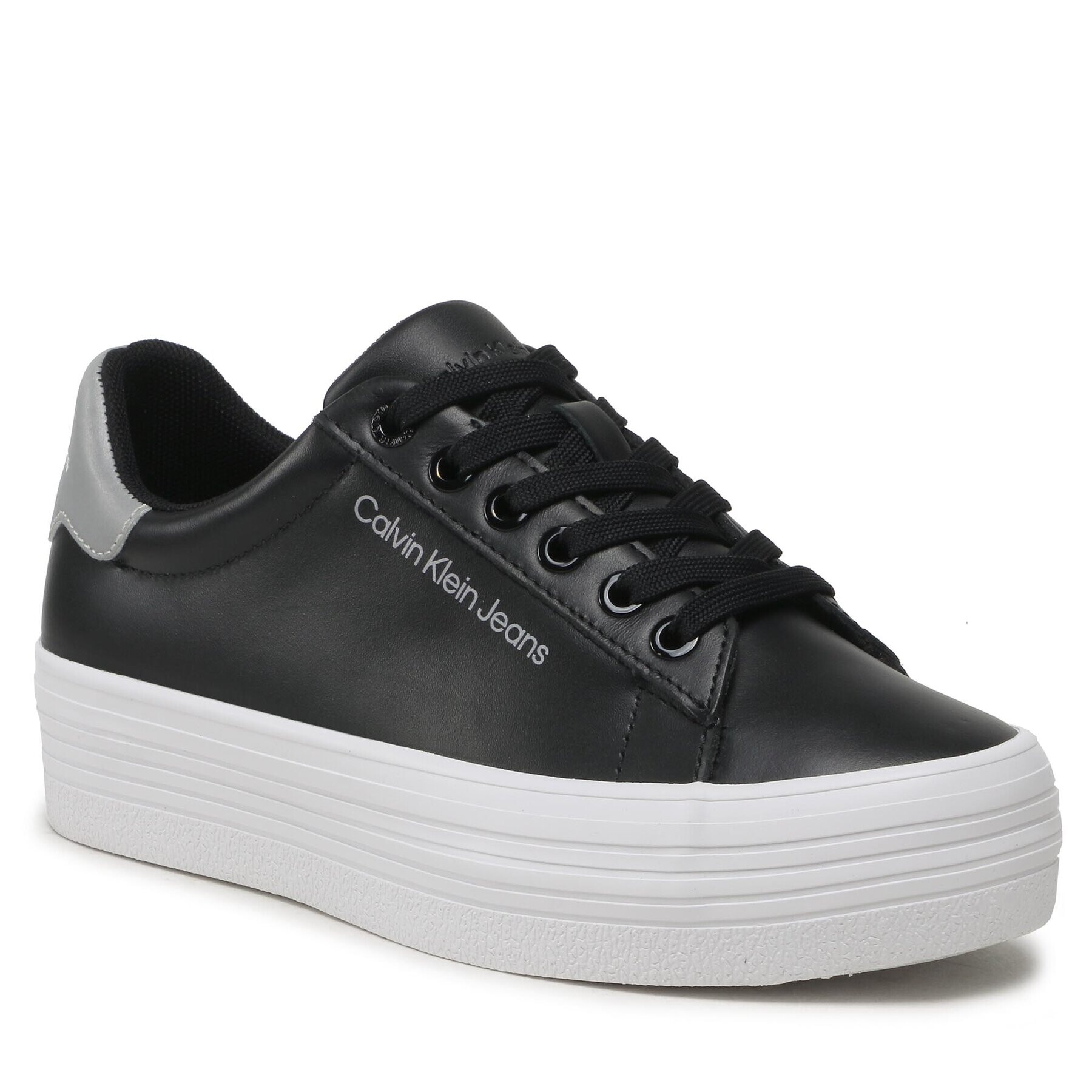 Calvin Klein Jeans Sneakersy Vulc Flatform Laceup Ny Refl Wn YW0YW01220 Černá - Pepit.cz