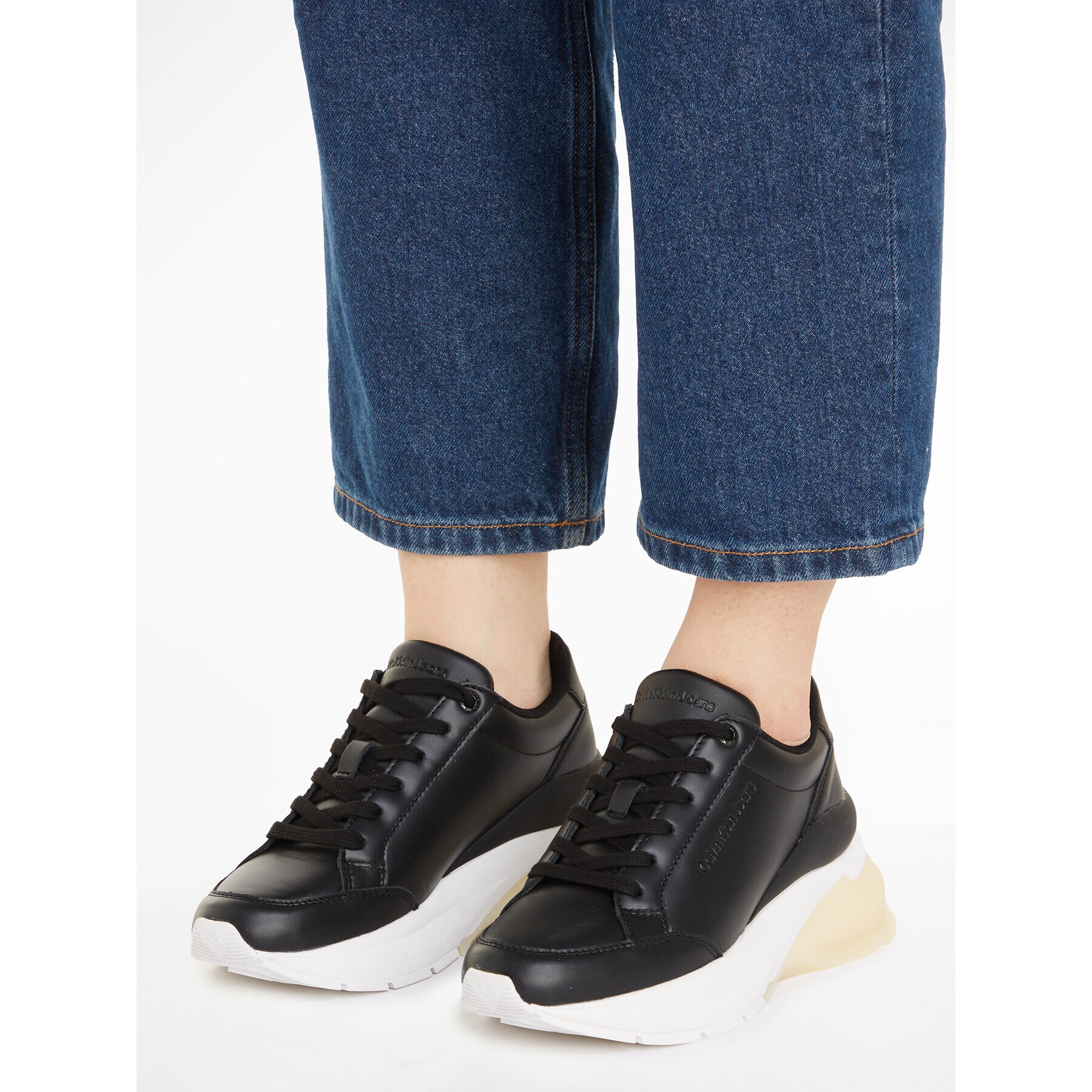 Calvin Klein Jeans Sneakersy Wedge Runner Lace Up Wn YW0YW01172 Černá - Pepit.cz