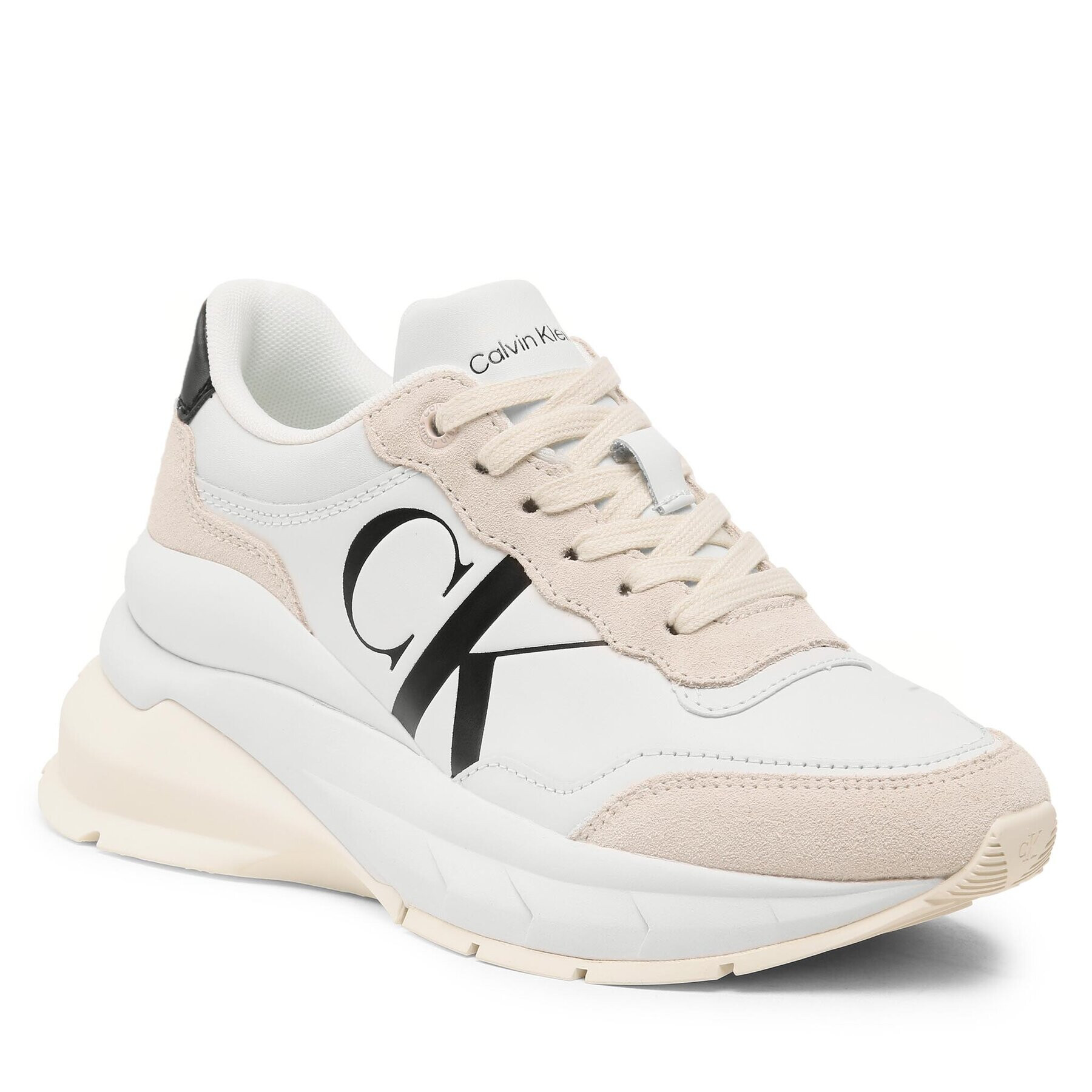 Calvin Klein Jeans Sneakersy Wedge Runner Mix Lth Wn YW0YW01099 Béžová - Pepit.cz