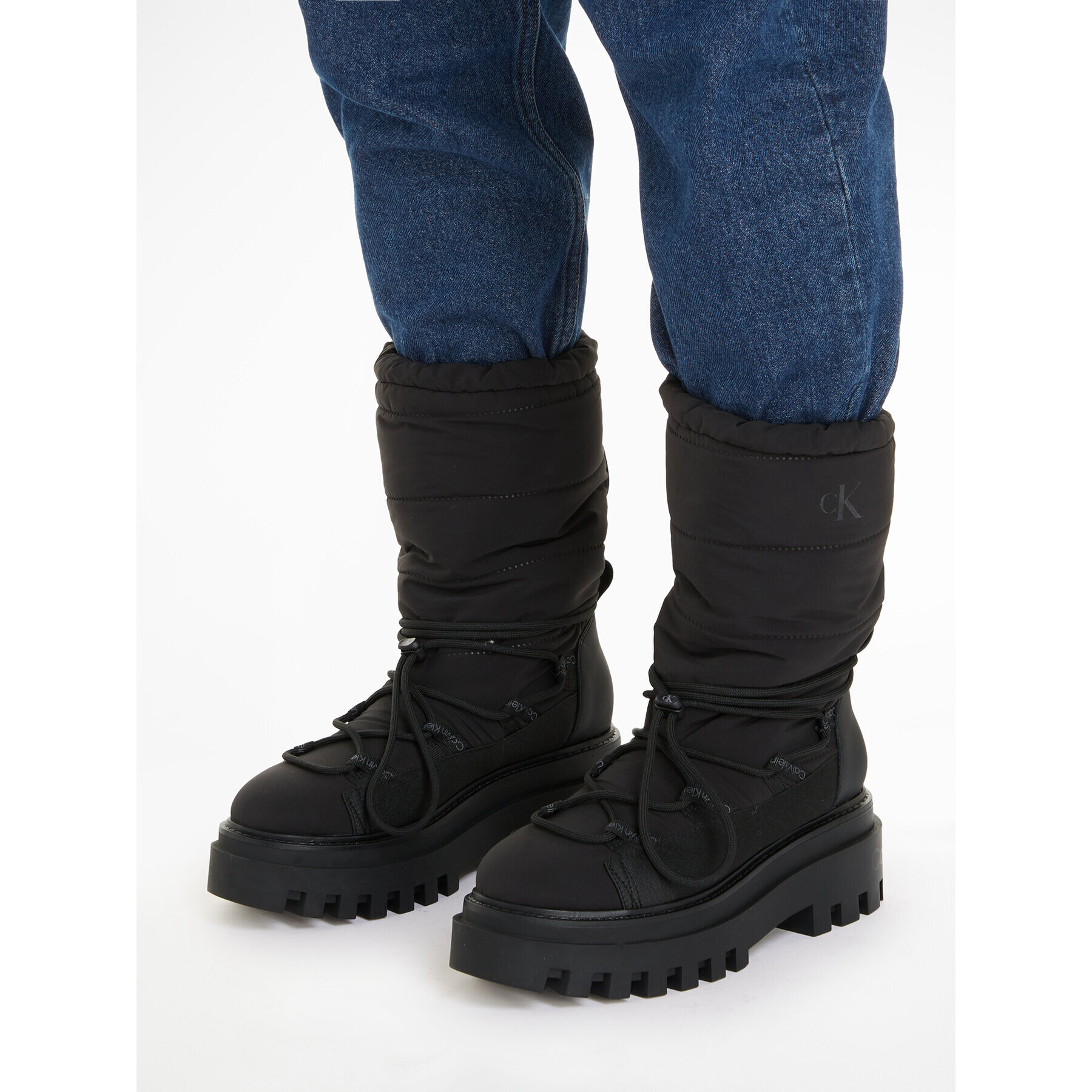 Calvin Klein Jeans Sněhule Flatform Snow Boot Nylon Wn YW0YW01146 Černá - Pepit.cz