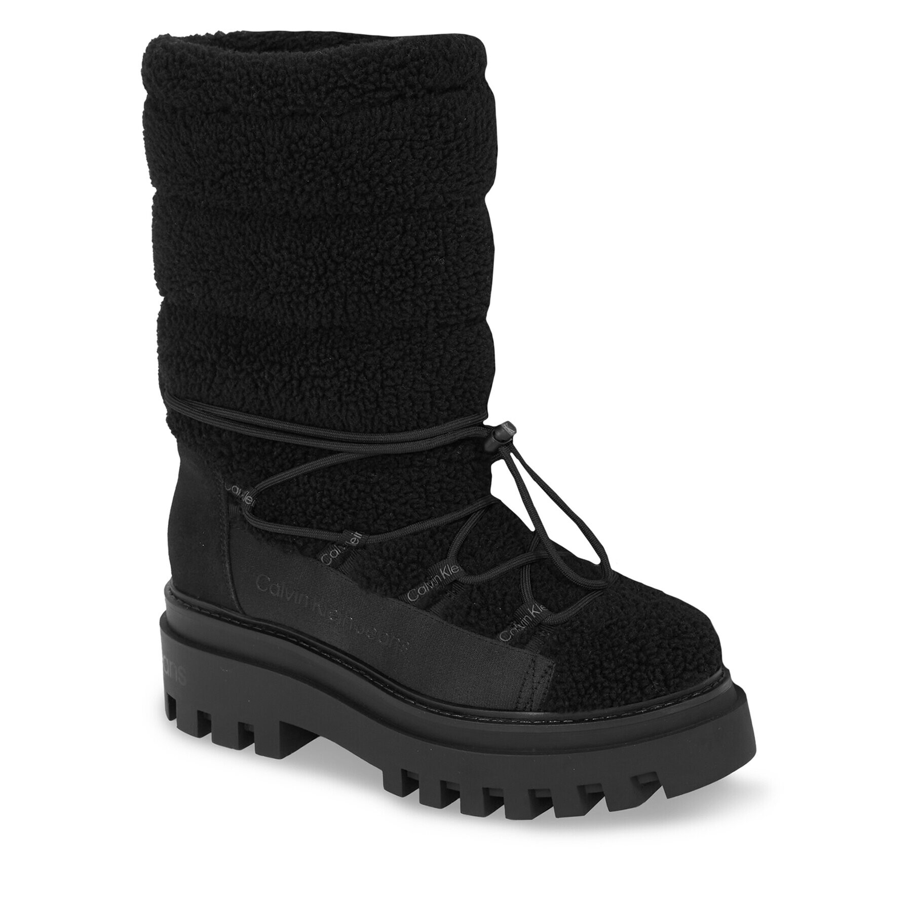 Calvin Klein Jeans Sněhule Flatform Snow Boot Sherpa Wn YW0YW01195 Černá - Pepit.cz