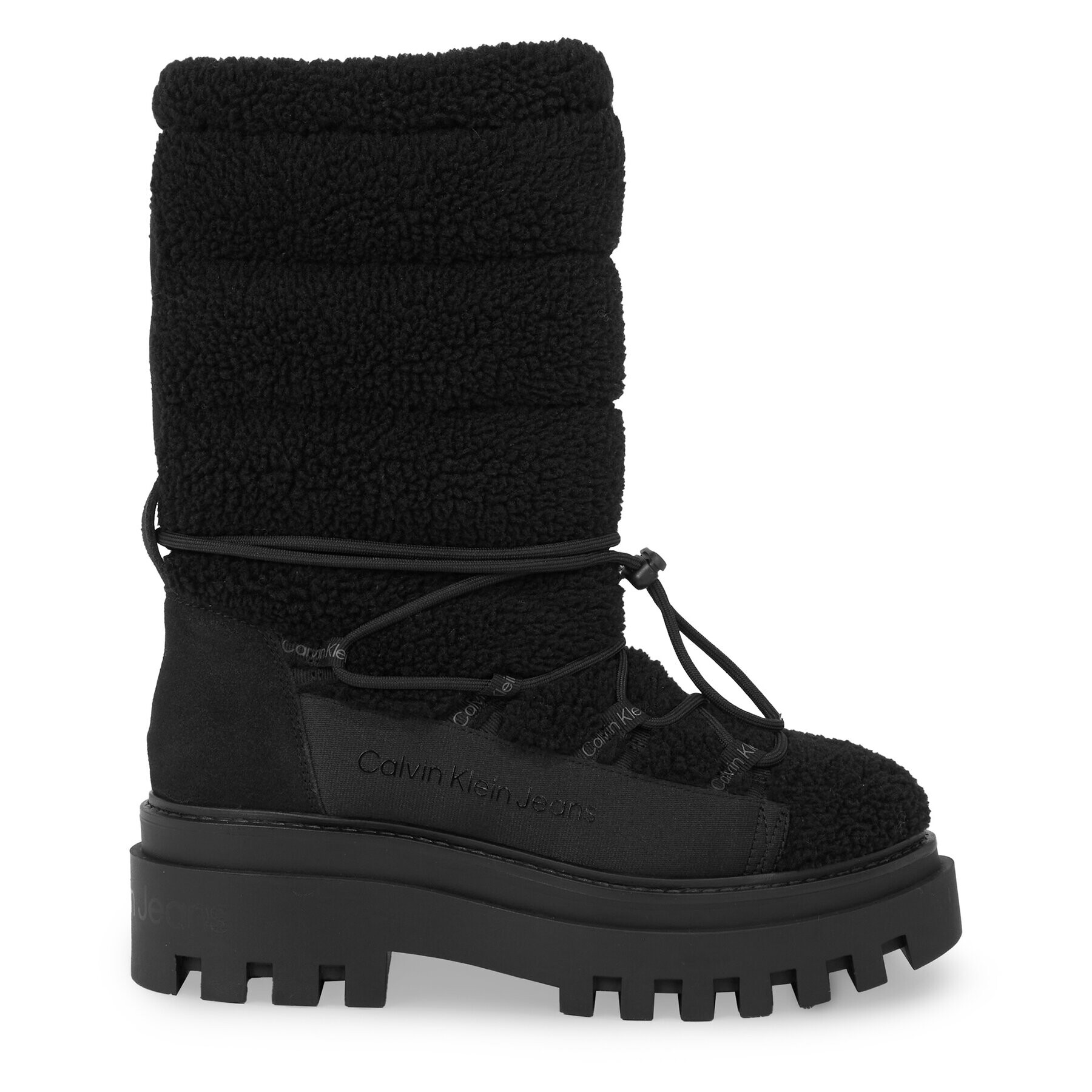 Calvin Klein Jeans Sněhule Flatform Snow Boot Sherpa Wn YW0YW01195 Černá - Pepit.cz