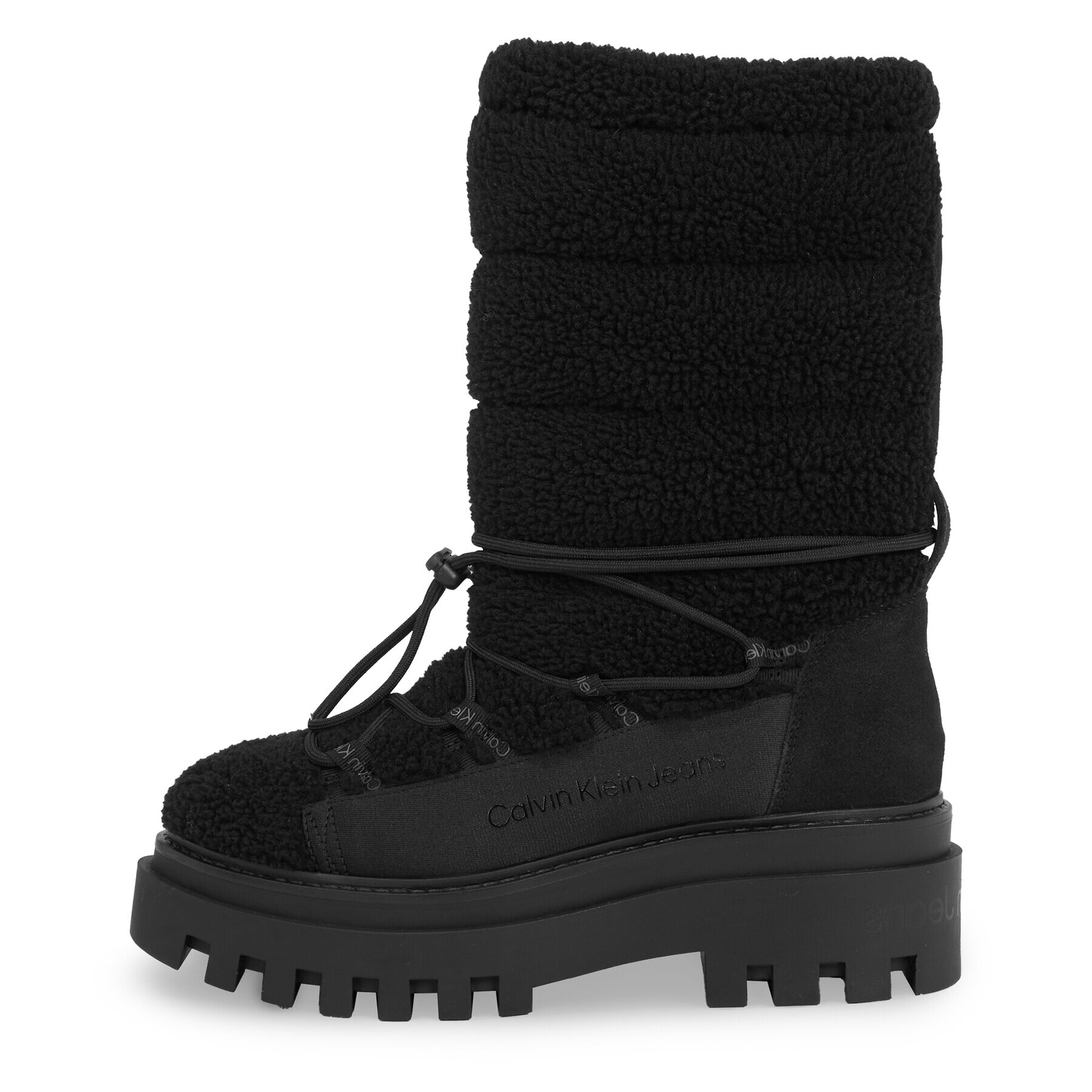 Calvin Klein Jeans Sněhule Flatform Snow Boot Sherpa Wn YW0YW01195 Černá - Pepit.cz