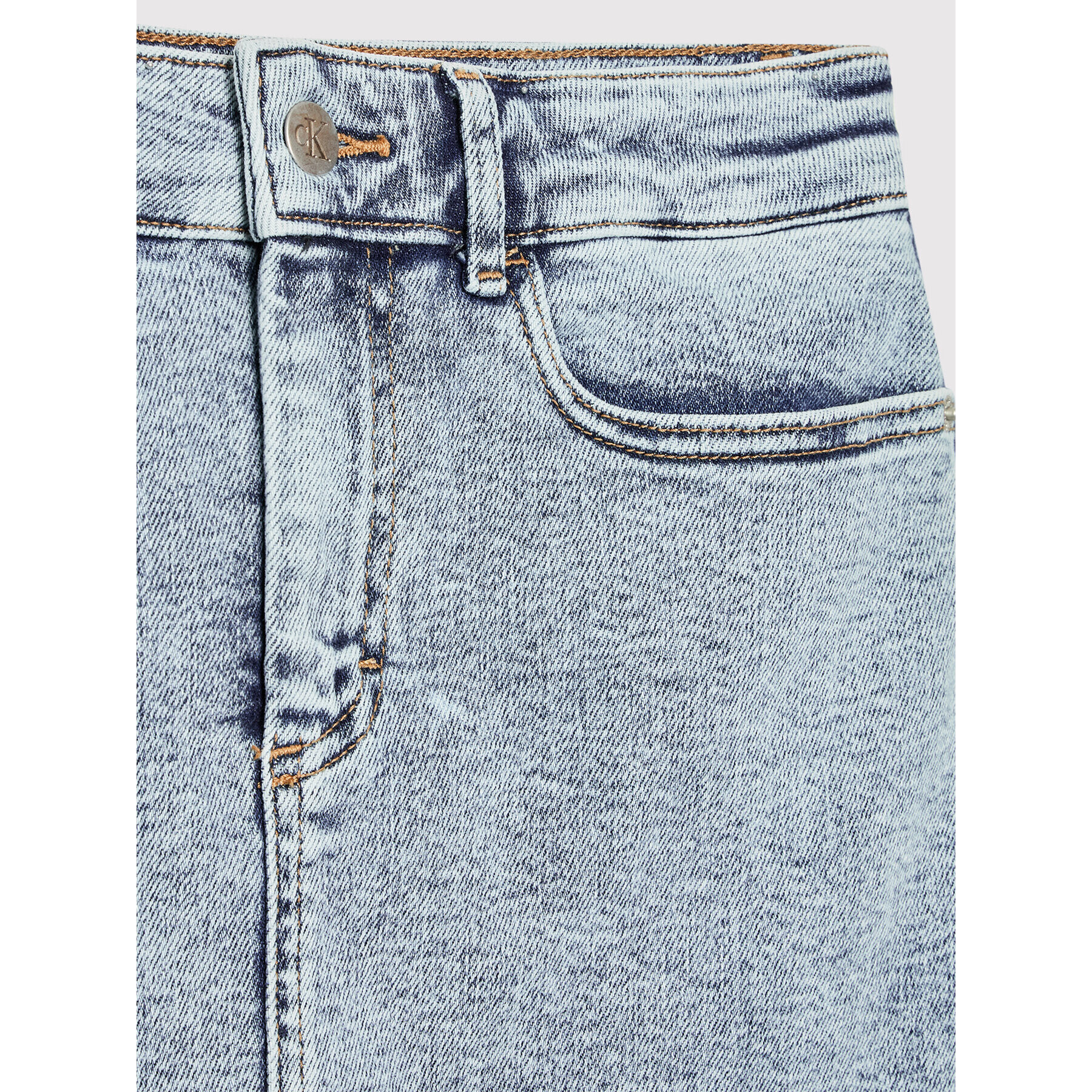 Calvin Klein Jeans Sukně Salt Pepper Logo Tape IG0IG01428 Modrá Straight Fit - Pepit.cz