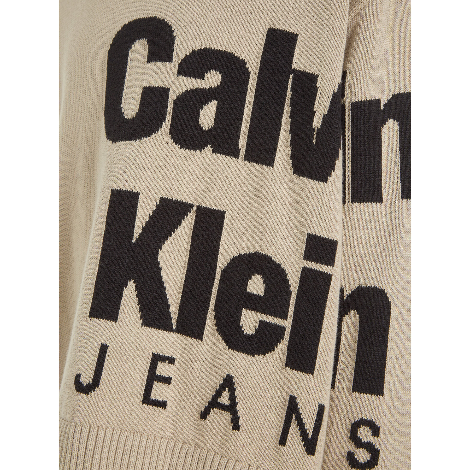 Calvin Klein Jeans Svetr Blown Up Logo IB0IB01874 Béžová Regular Fit - Pepit.cz