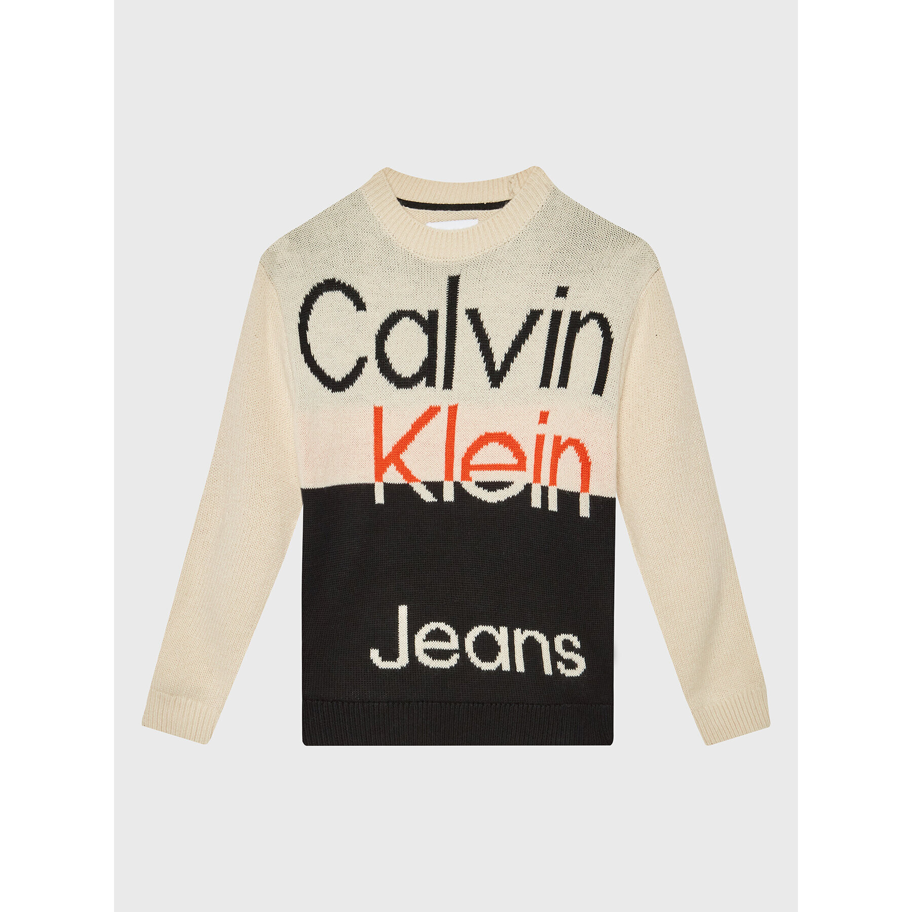 Calvin Klein Jeans Svetr IB0IB01364 Béžová Regular Fit - Pepit.cz