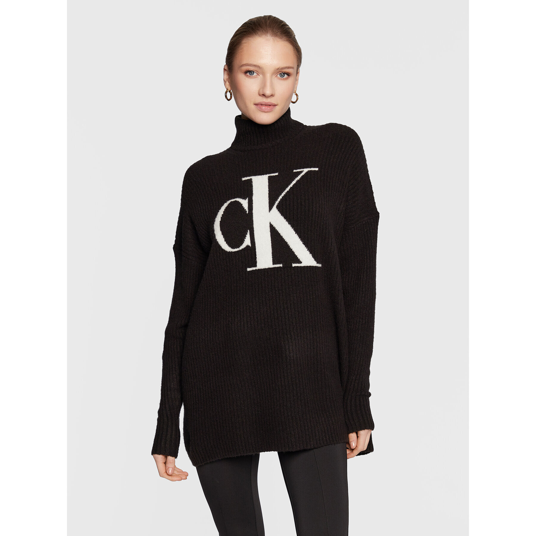 Calvin Klein Jeans Svetr J20J220440 Černá Oversize - Pepit.cz