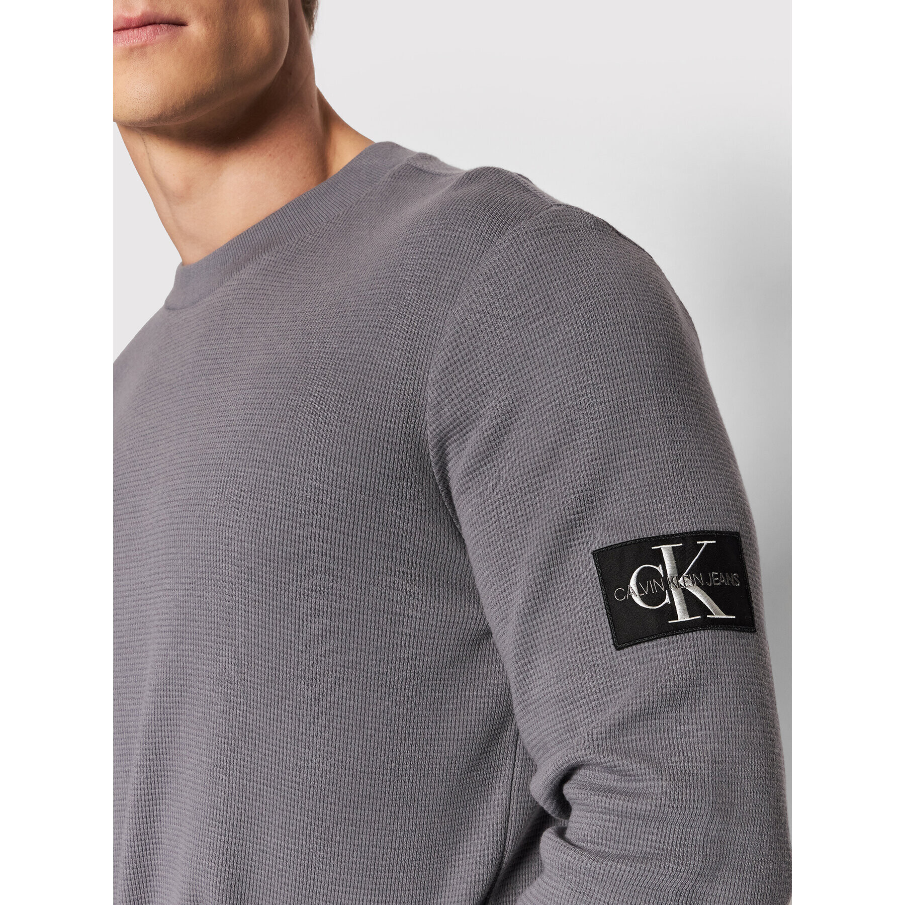 Calvin Klein Jeans Svetr J30J316610 Šedá Regular Fit - Pepit.cz