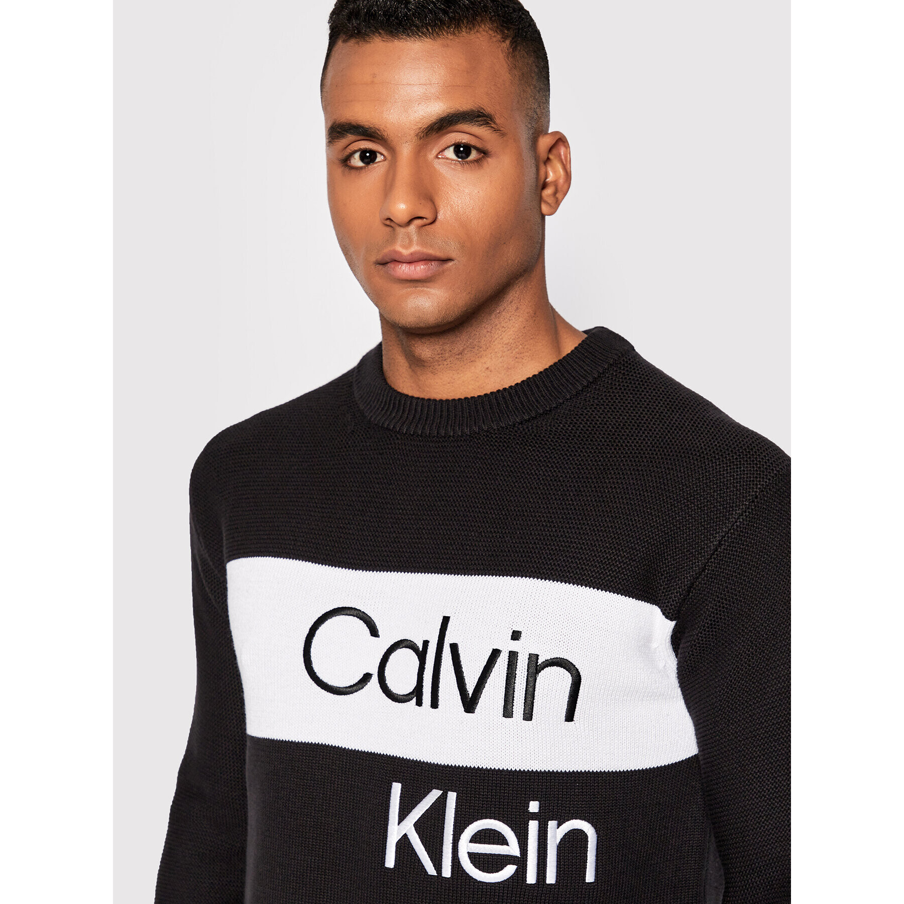 Calvin Klein Jeans Svetr J30J321579 Černá Regular Fit - Pepit.cz