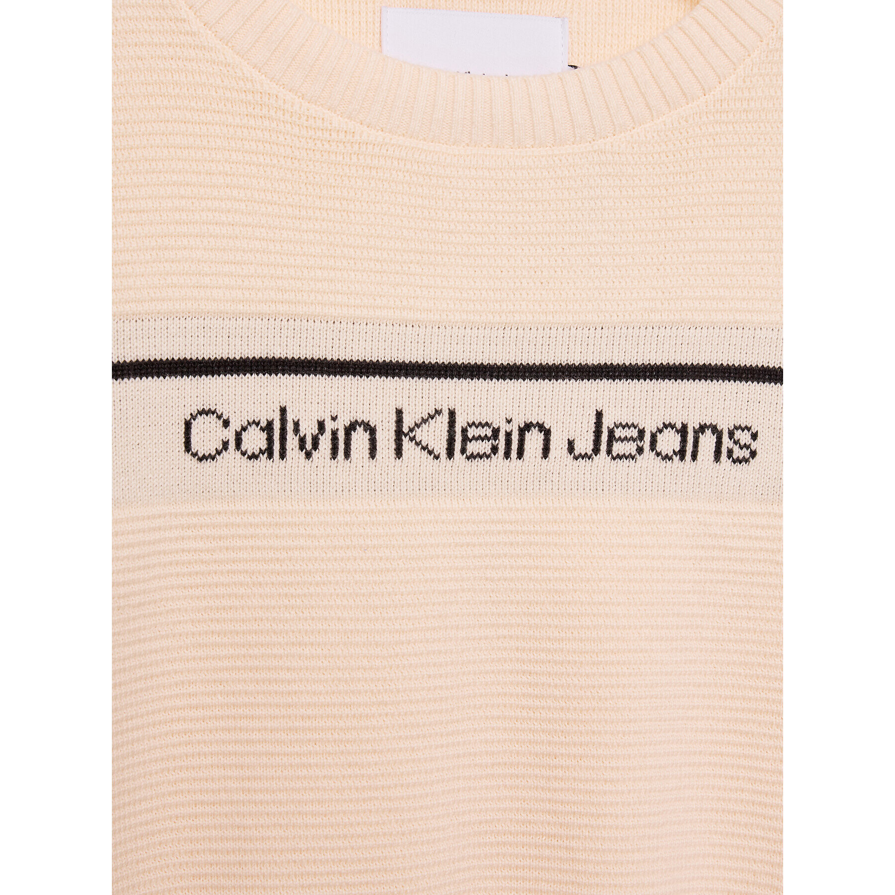 Calvin Klein Jeans Svetr Logo Tape Ottoman IG0IG01847 Růžová Regular Fit - Pepit.cz