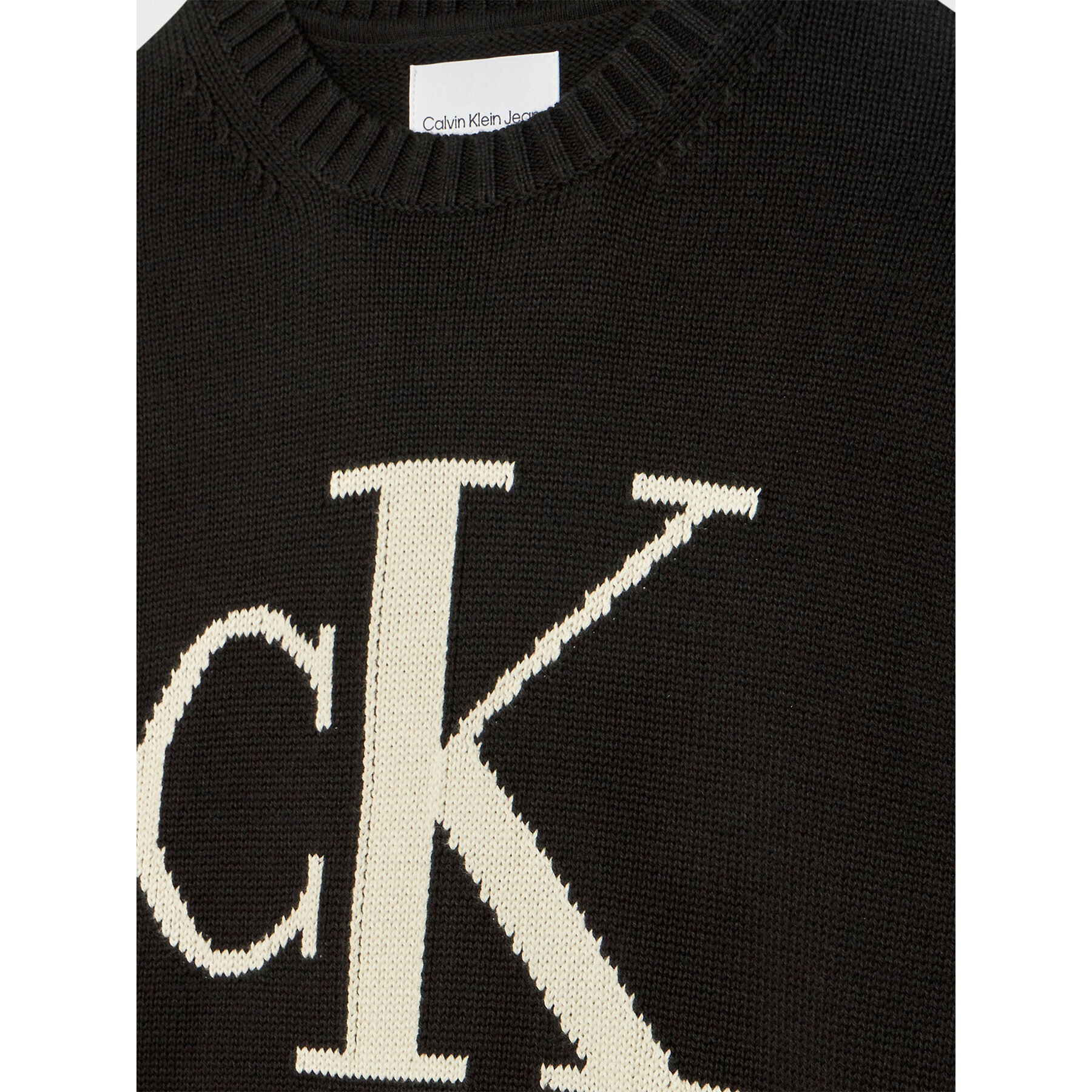 Calvin Klein Jeans Svetr Monogram IG0IG01705 Černá Relaxed Fit - Pepit.cz