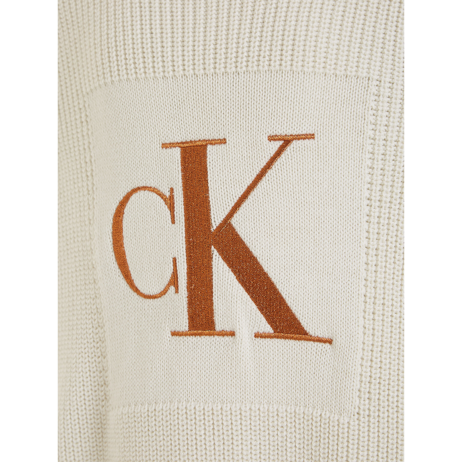 Calvin Klein Jeans Svetr Monogram IG0IG02259 Écru Regular Fit - Pepit.cz