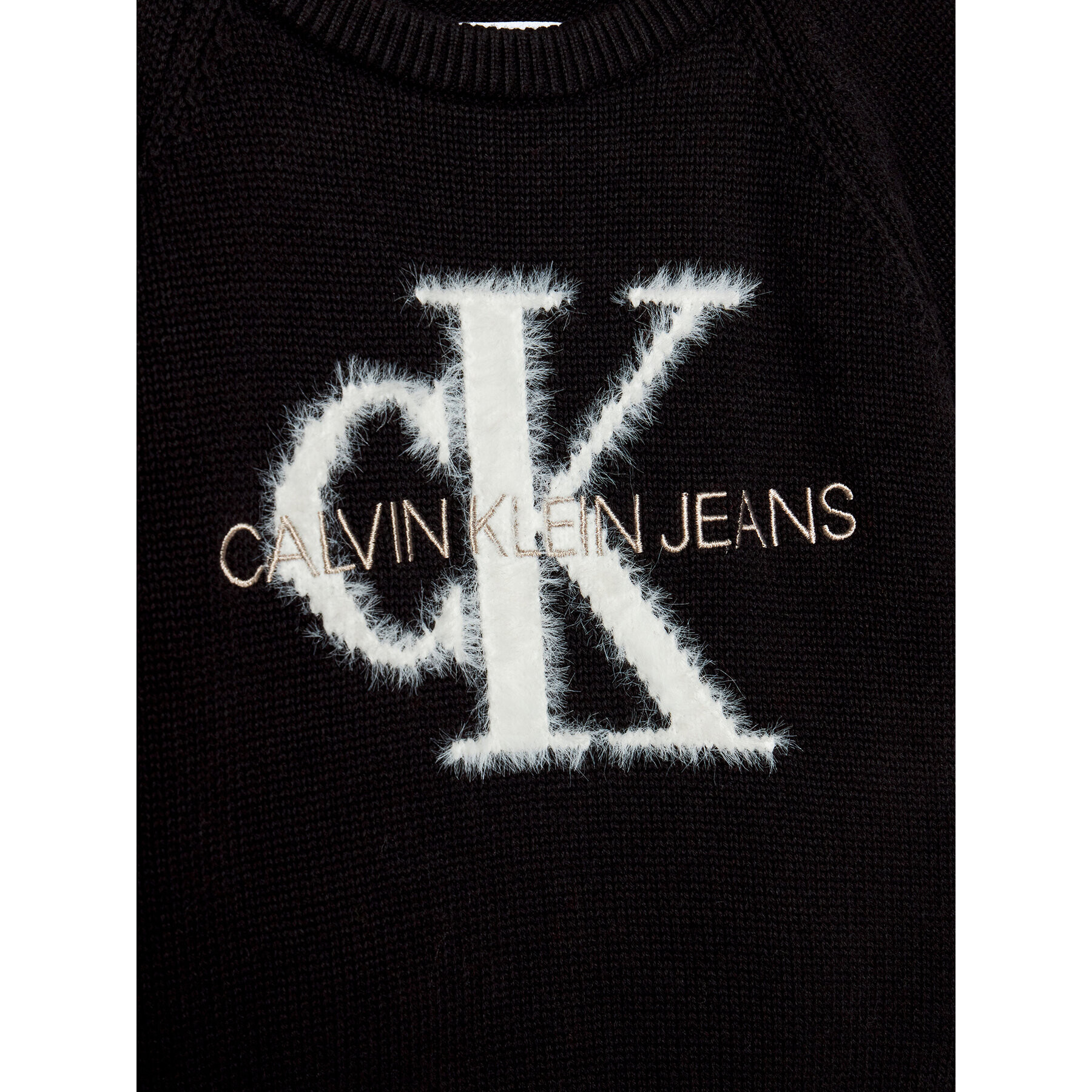 Calvin Klein Jeans Svetr Monogram Logo IG0IG01149 Černá Regular Fit - Pepit.cz