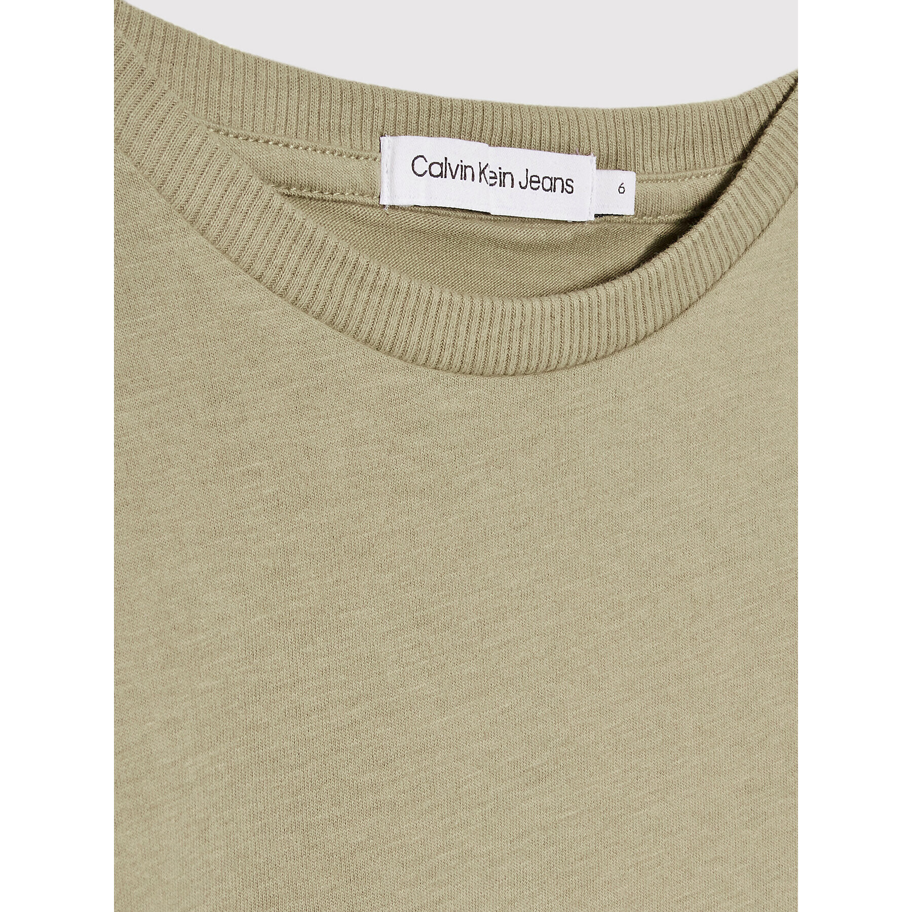 Calvin Klein Jeans T-Shirt Badge Rib IB0IB01113 Zelená Regular Fit - Pepit.cz