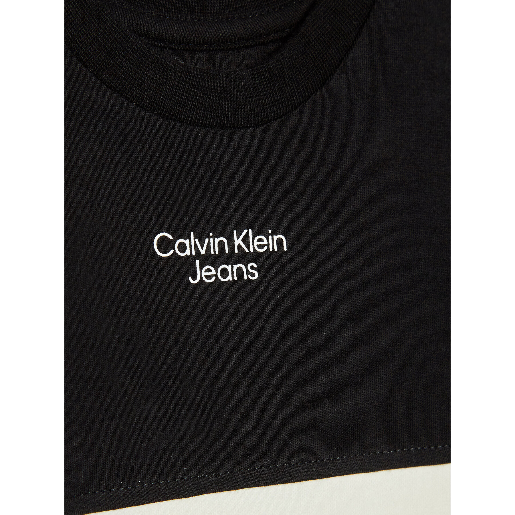 Calvin Klein Jeans T-Shirt Colour Block IN0IN00002 Černá Regular Fit - Pepit.cz