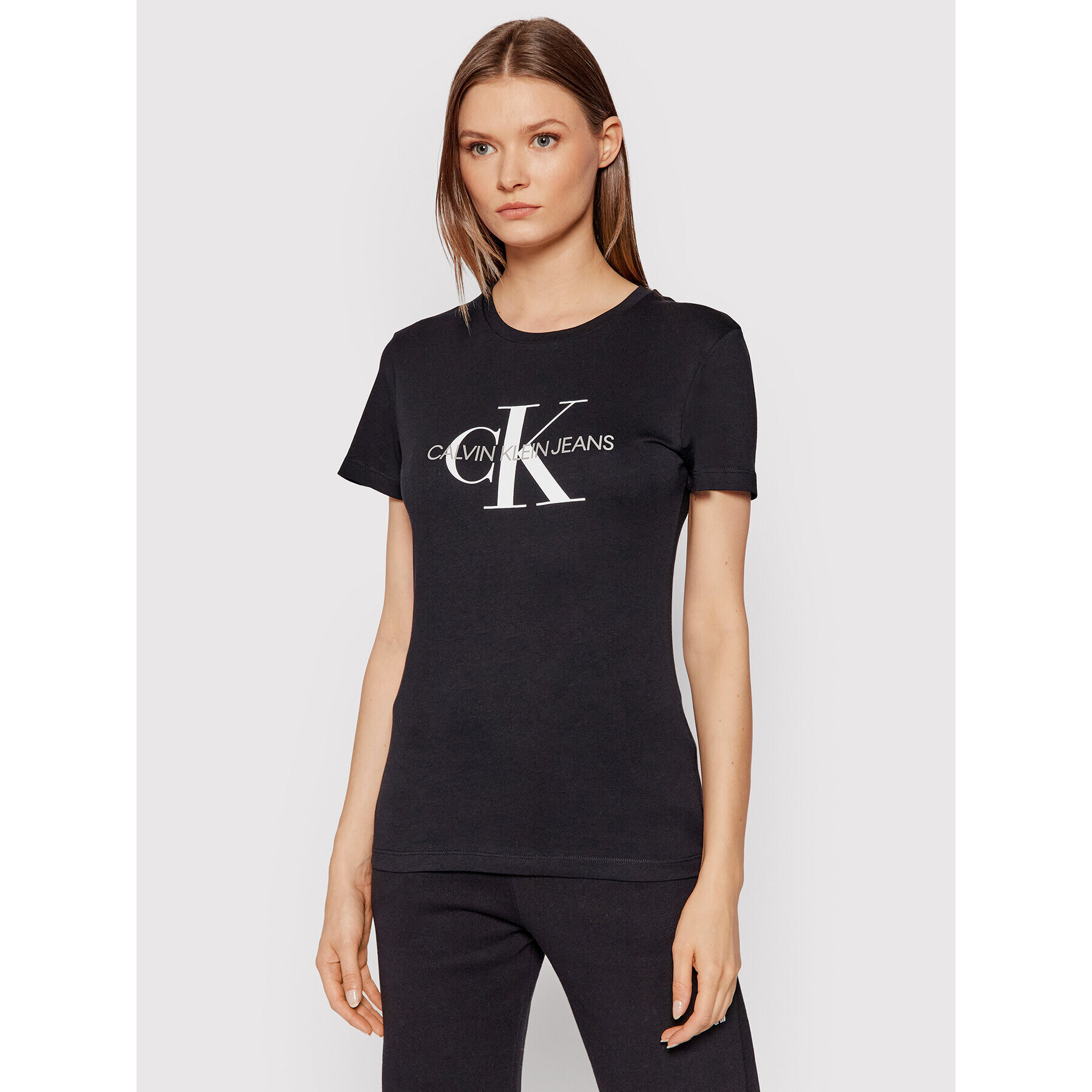 Calvin Klein Jeans T-Shirt Core Monogram Logo J20J207878 Černá Regular Fit - Pepit.cz