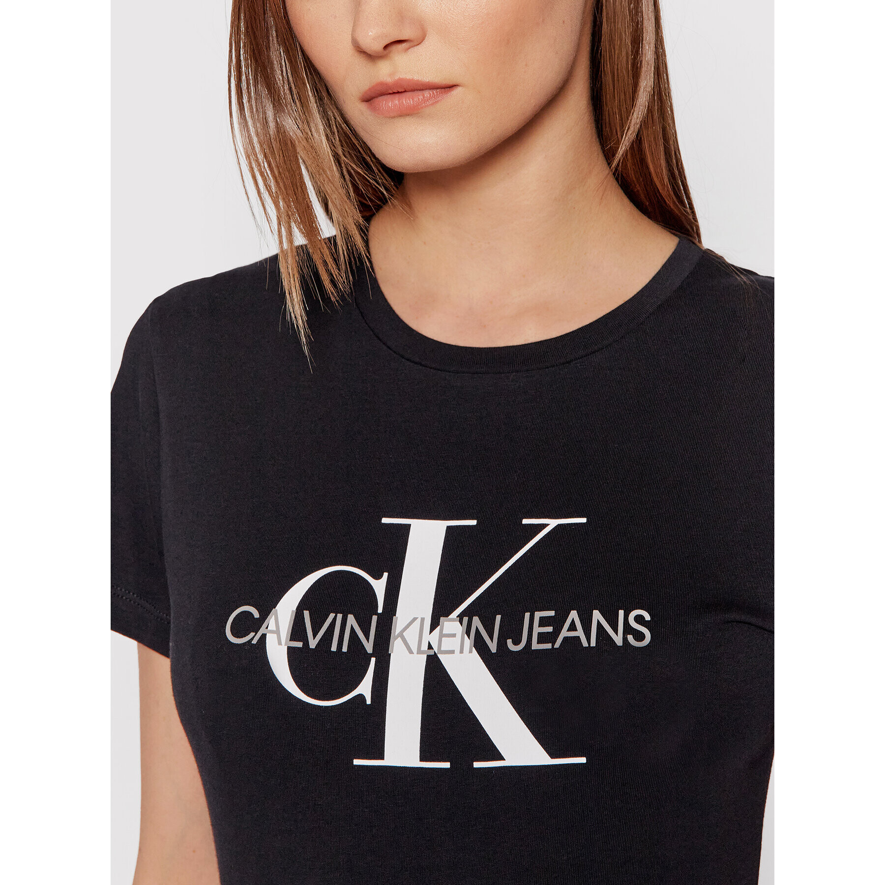 Calvin Klein Jeans T-Shirt Core Monogram Logo J20J207878 Černá Regular Fit - Pepit.cz