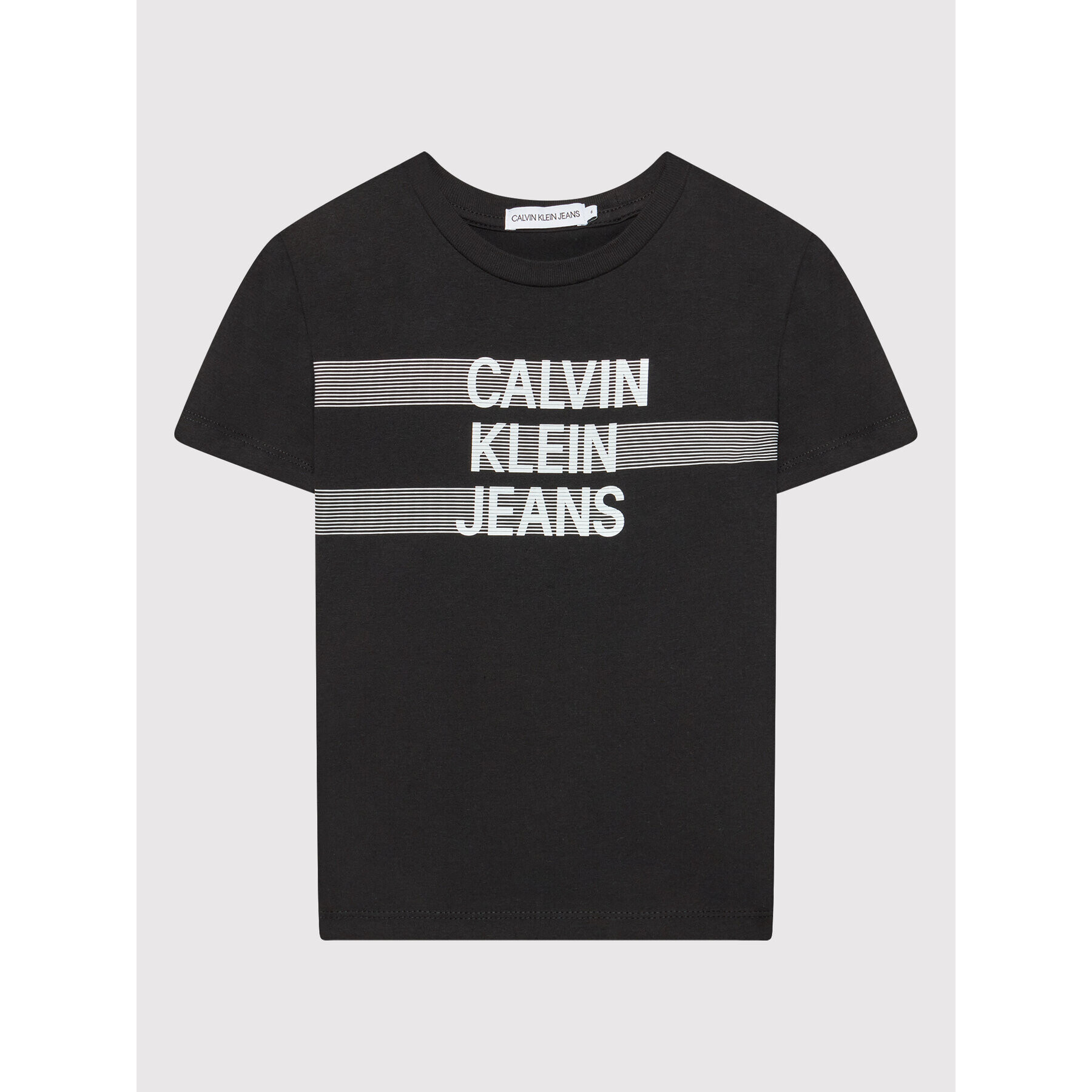 Calvin Klein Jeans T-Shirt Dimension Logo IB0IB01048 Černá Regular Fit - Pepit.cz