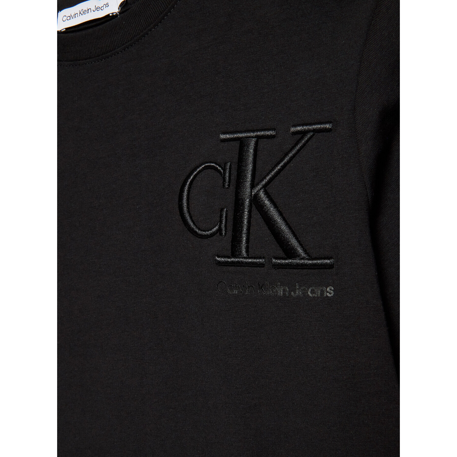 Calvin Klein Jeans T-Shirt Embro Logo IB0IB01533 Černá Regular Fit - Pepit.cz