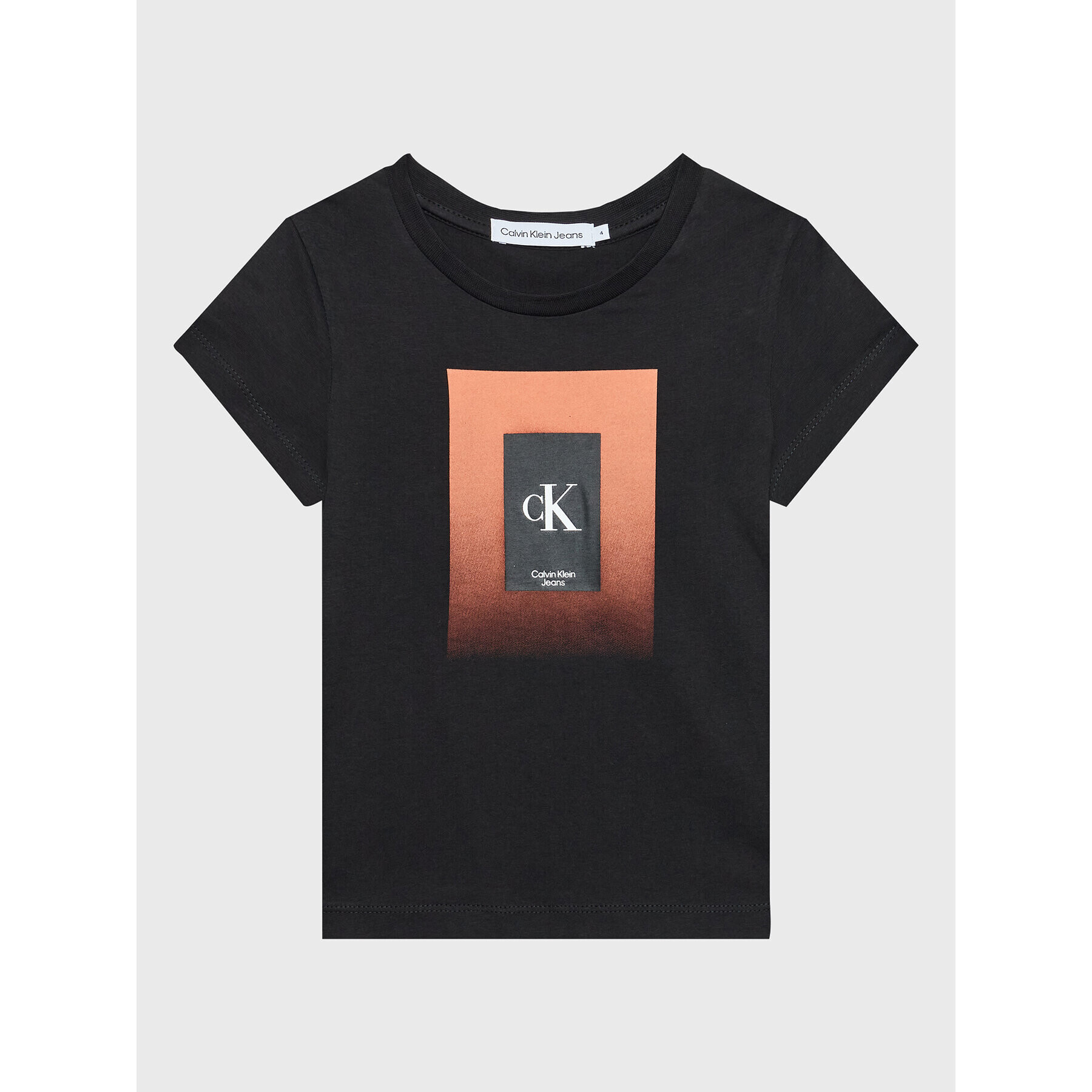 Calvin Klein Jeans T-Shirt Gradient Box Logo IU0IU00296 Černá Regular Fit - Pepit.cz