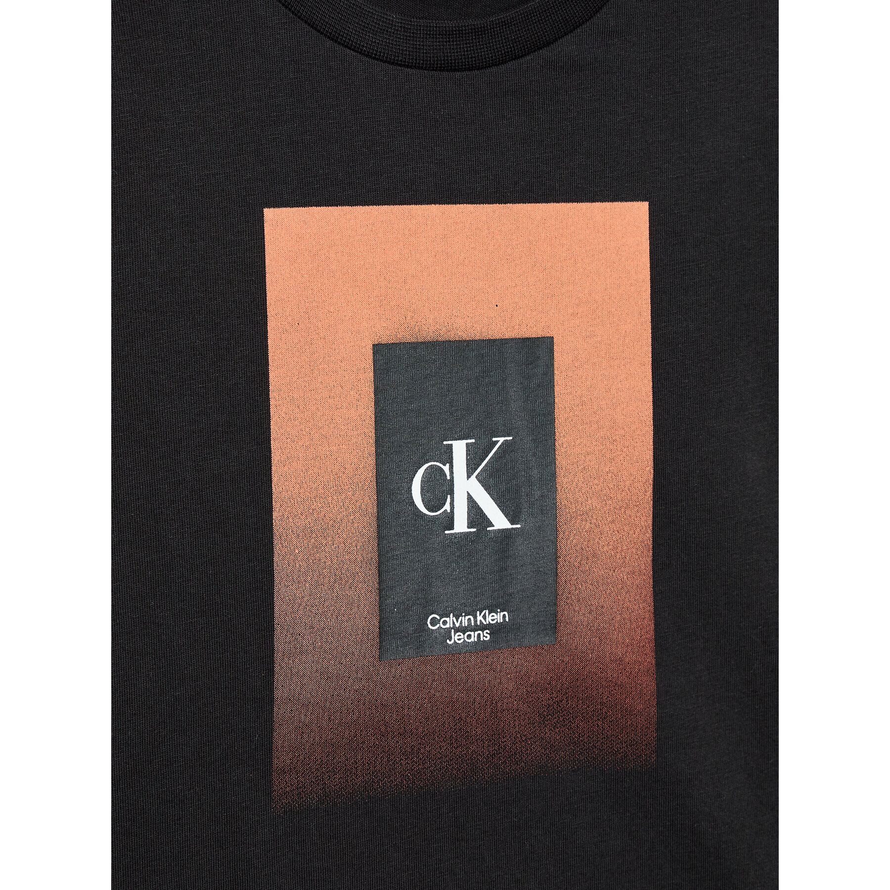 Calvin Klein Jeans T-Shirt Gradient Box Logo IU0IU00296 Černá Regular Fit - Pepit.cz