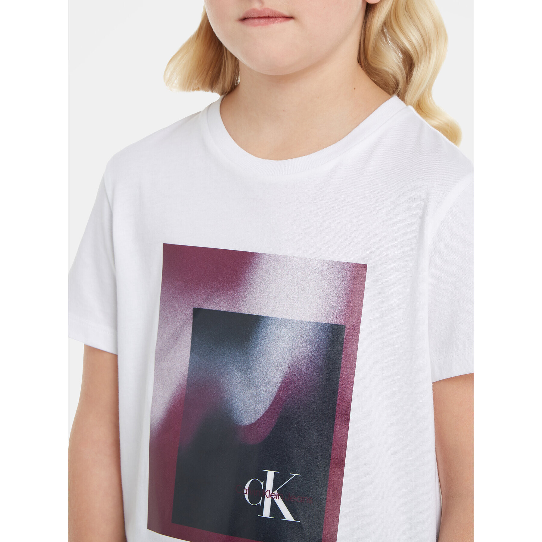 Calvin Klein Jeans T-Shirt Hyper Spray Monogram IU0IU00522 Bílá Regular Fit - Pepit.cz