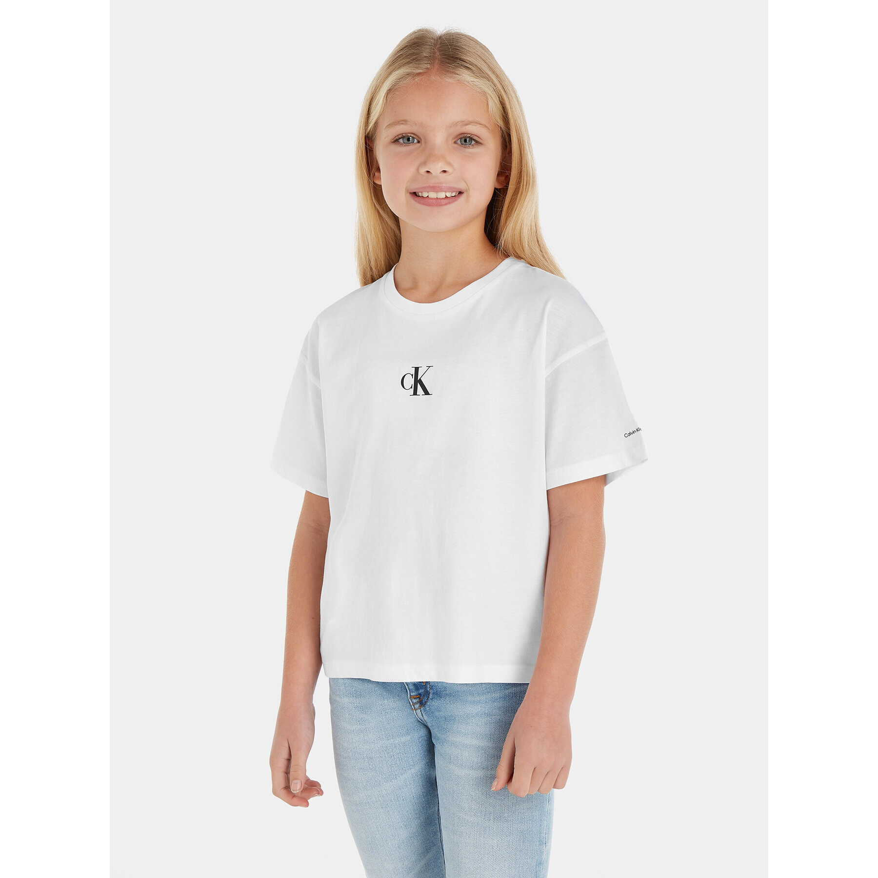 Calvin Klein Jeans T-Shirt IG0IG02136 Bílá Boxy Fit - Pepit.cz