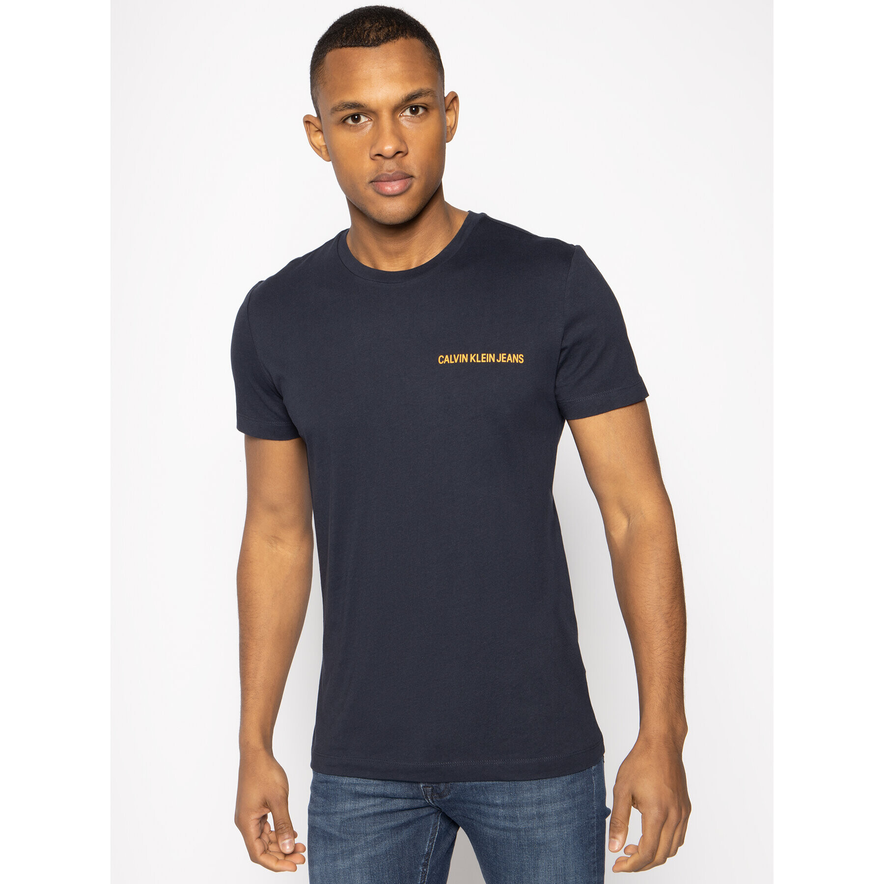 Calvin Klein Jeans T-Shirt Institutional J30J307852 Tmavomodrá Regular Fit - Pepit.cz